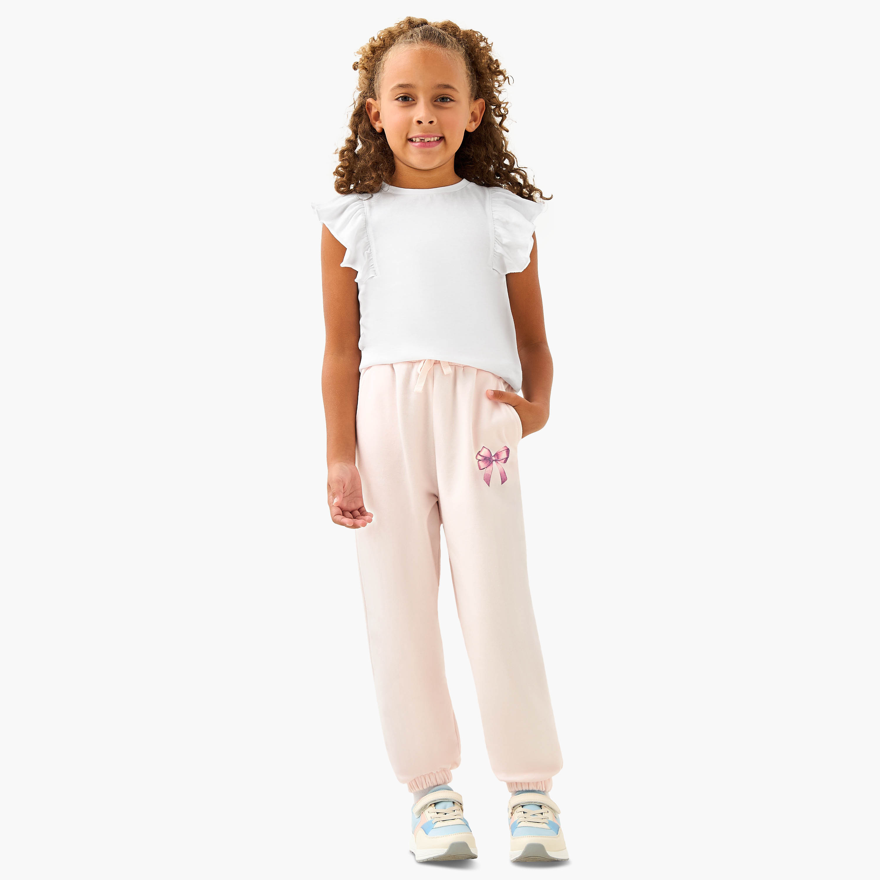 Juniors Bow Print Joggers with Drawstring Closure-girls-clothing-bottoms-joggersandtrackpants-image-2