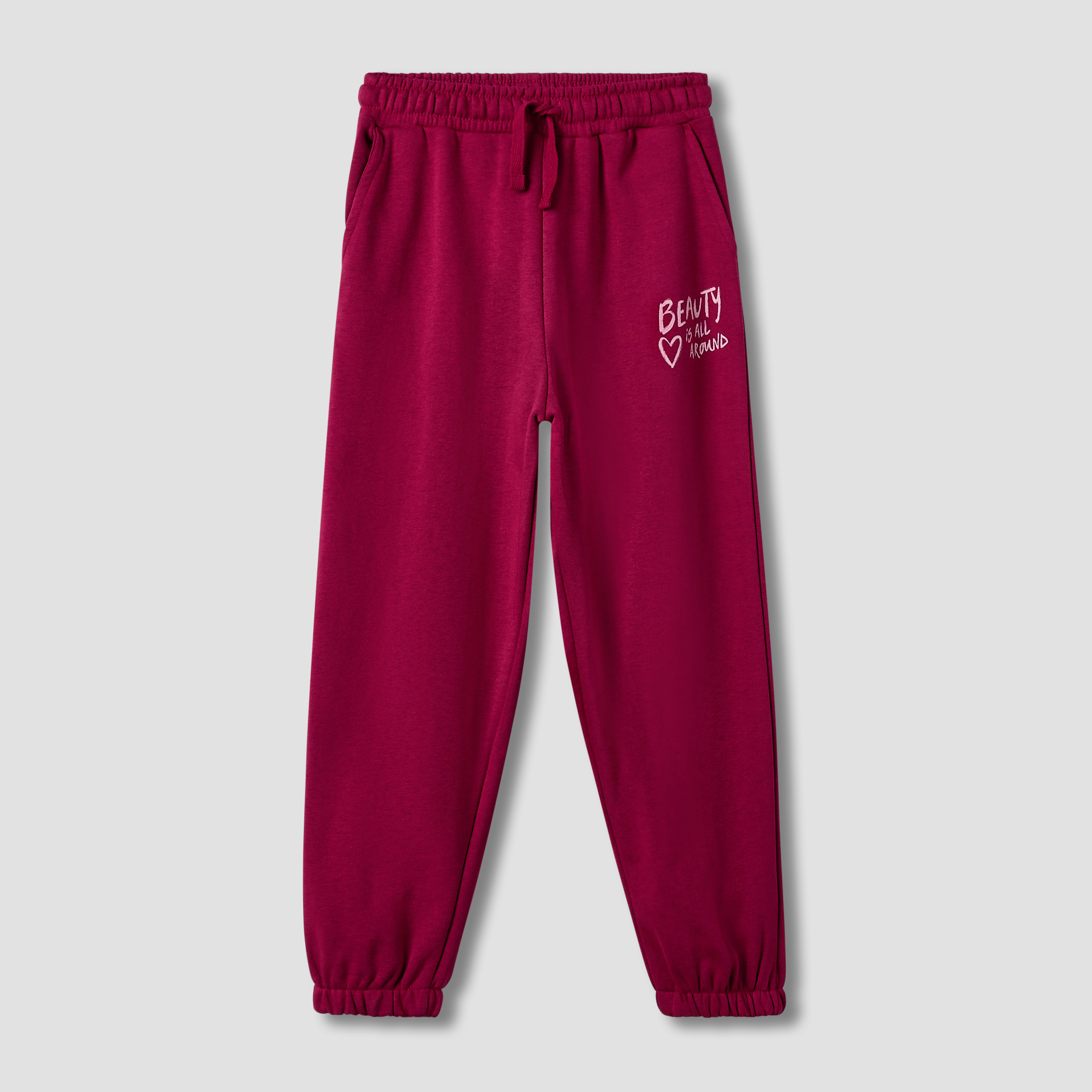 Juniors Girls Joggers with Print - Cotton - Drawstring-girls-clothing-bottoms-joggersandtrackpants-image-1