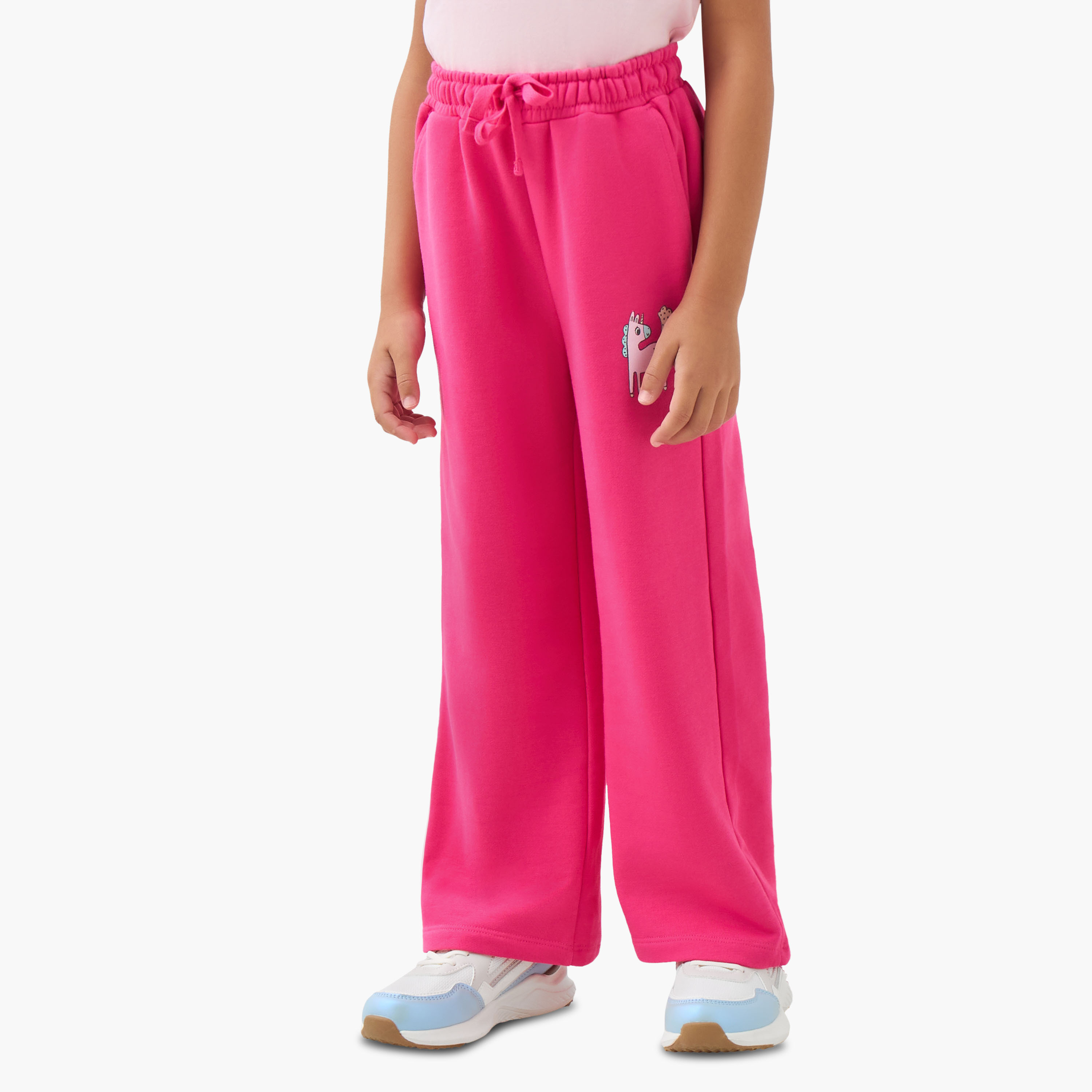Juniors Girls Track Pants with Unicorn Print - Cotton - Drawstring Waist-baby-girls-clothing-bottoms-joggersandtrackpants-image-1