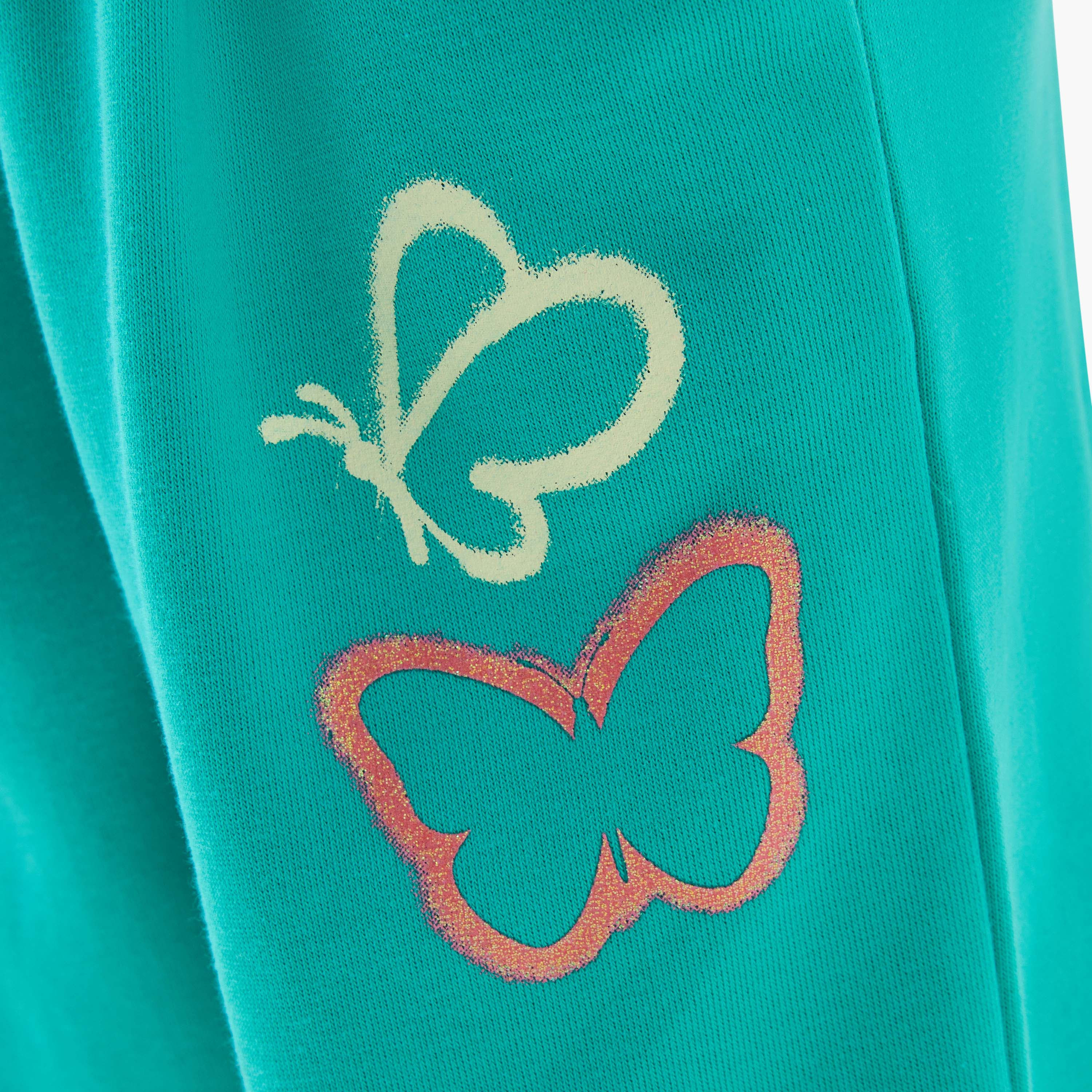 Juniors Girls Joggers with Butterfly Print - Cotton - Drawstring Waist-girls-clothing-bottoms-joggersandtrackpants-image-5