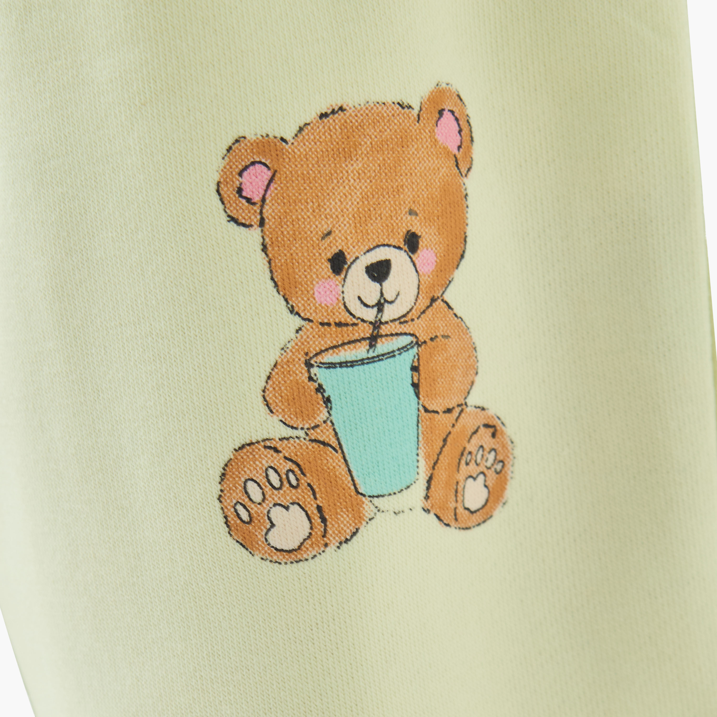 Juniors Girls Joggers with Bear Print - Cotton - Drawstring Waist-baby-girls-clothing-bottoms-joggersandtrackpants-image-5