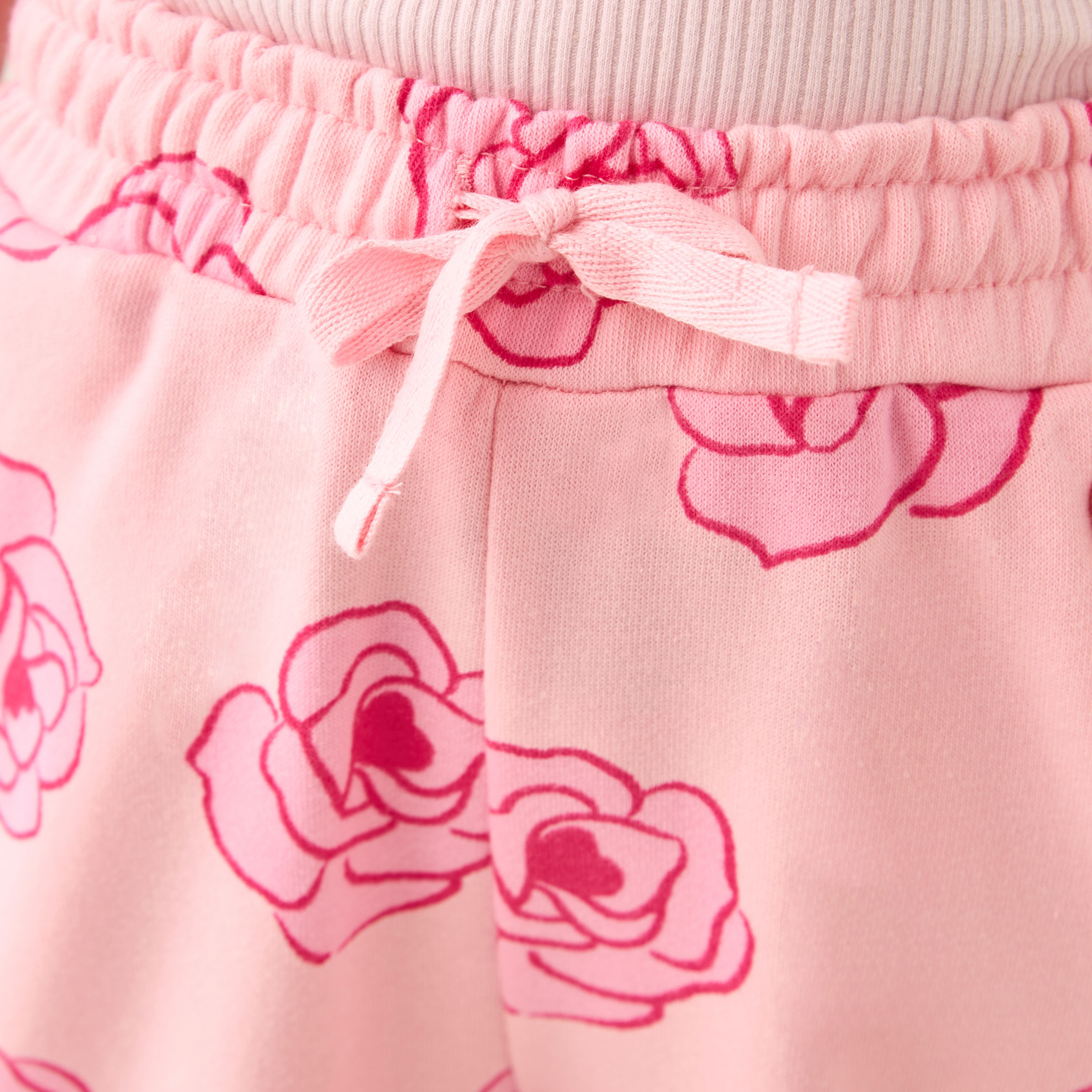 Juniors Girls Track Pants with Rose Print - Cotton - Elasticated Drawstring-girls-clothing-bottoms-joggersandtrackpants-image-5