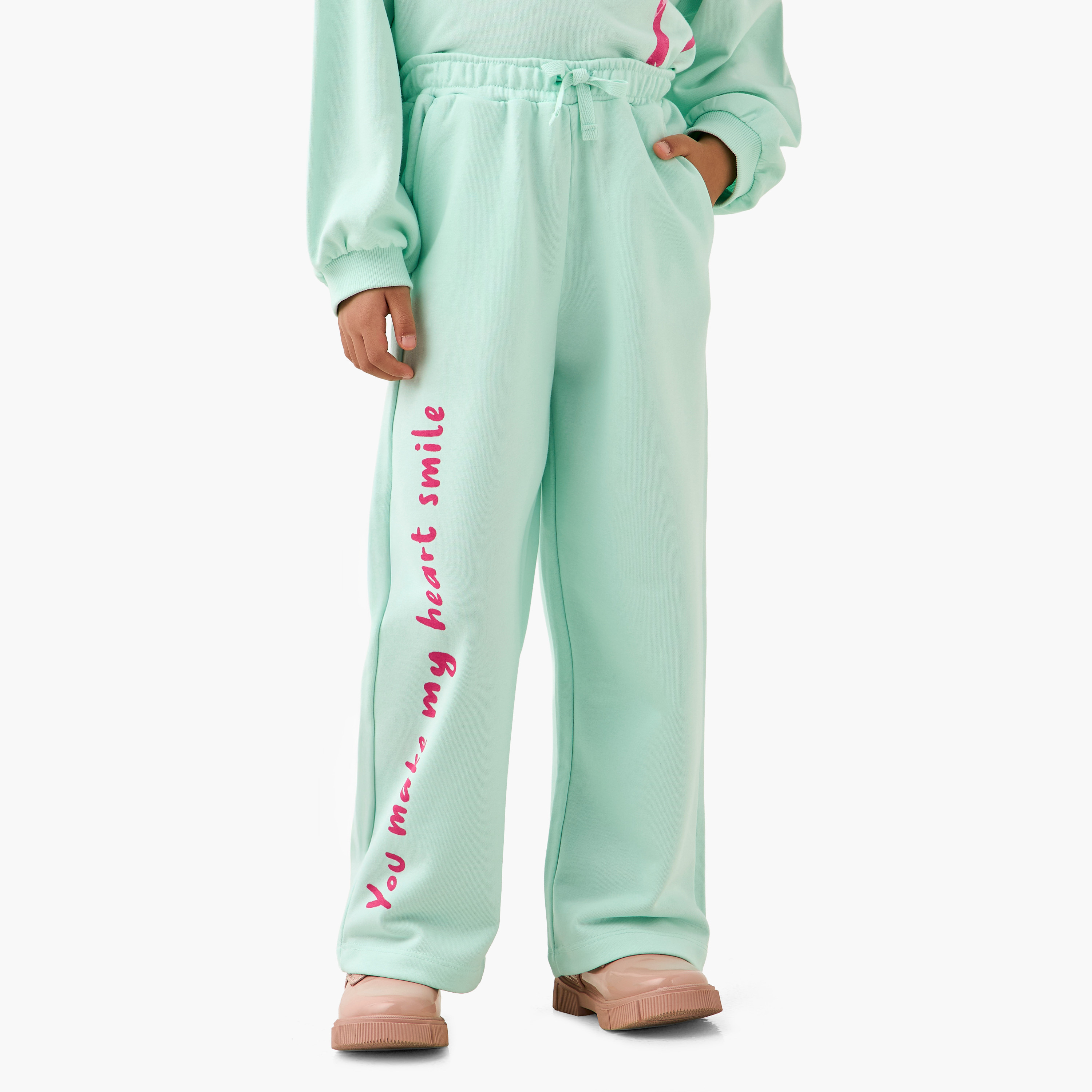 Juniors Drawstring Waist Track Pants with Pockets-girls-clothing-bottoms-joggersandtrackpants-image-1
