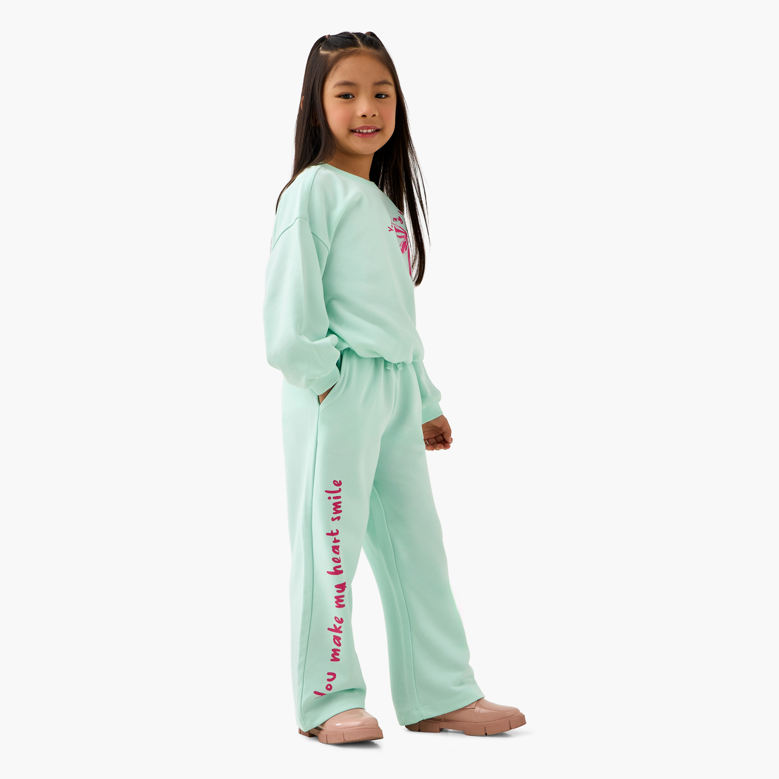 Juniors Drawstring Waist Track Pants with Pockets-girls-clothing-bottoms-joggersandtrackpants-image-2
