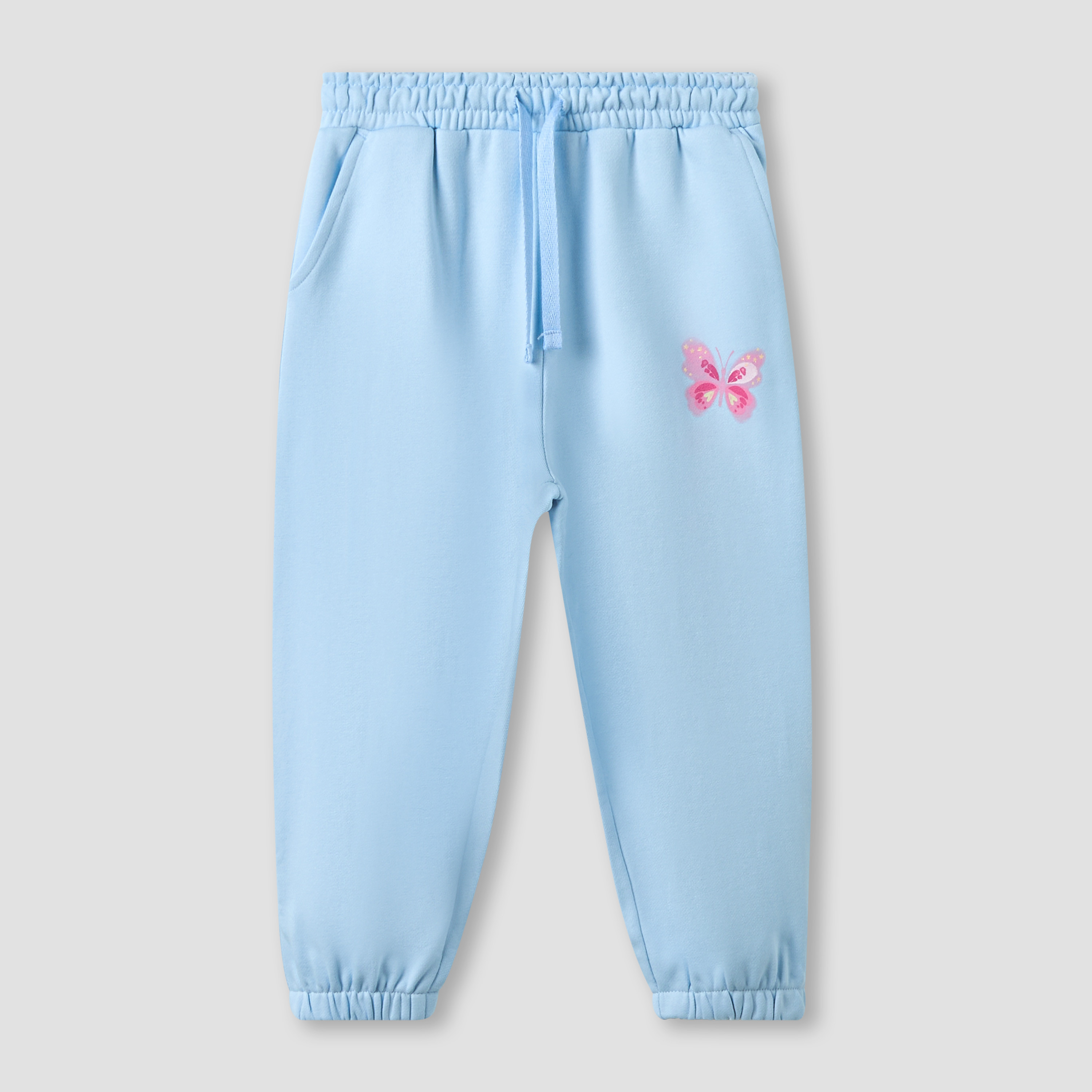 Juniors Drawstring Waist Joggers with Butterfly Print-girls-clothing-bottoms-joggersandtrackpants-image-1
