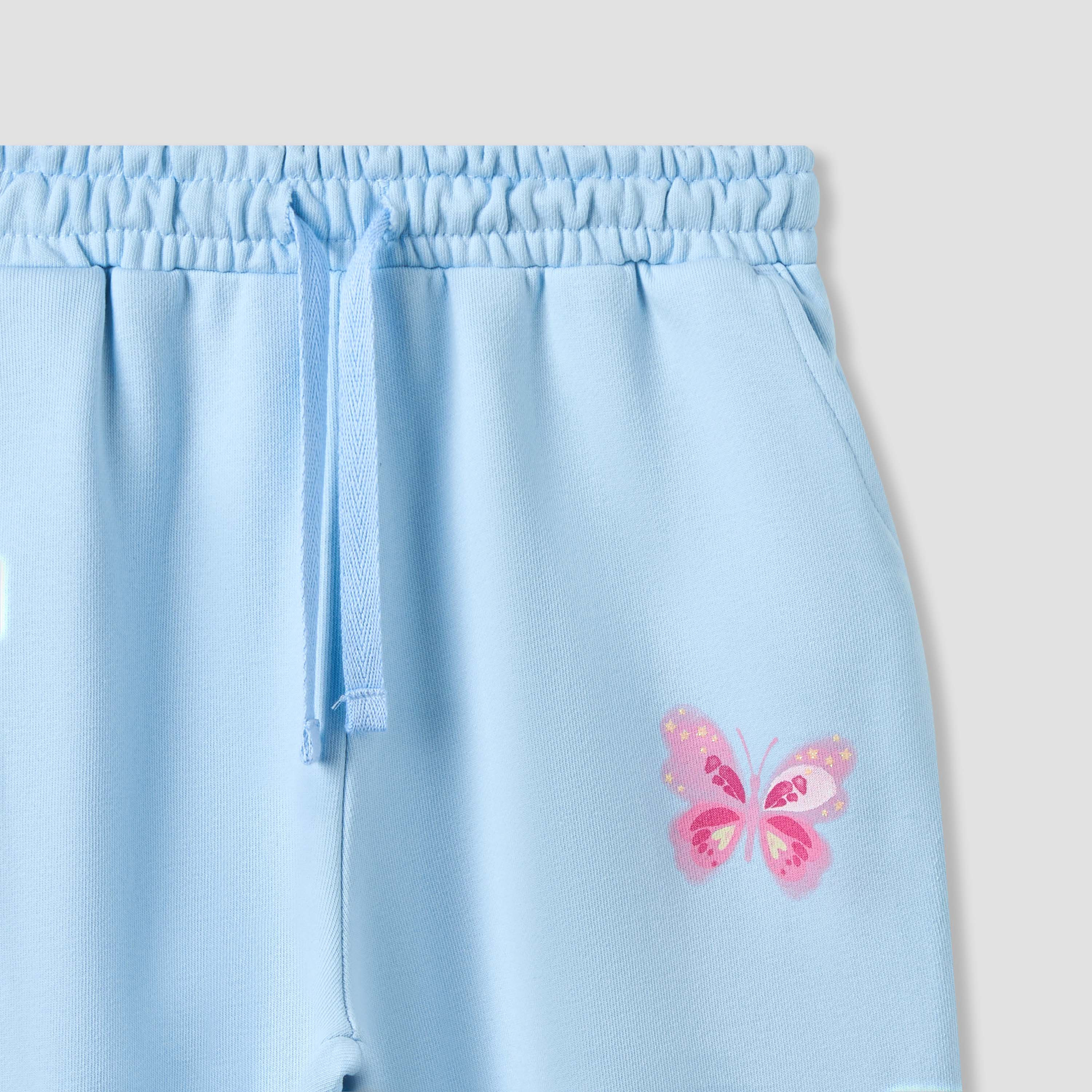 Juniors Drawstring Waist Joggers with Butterfly Print-girls-clothing-bottoms-joggersandtrackpants-image-3