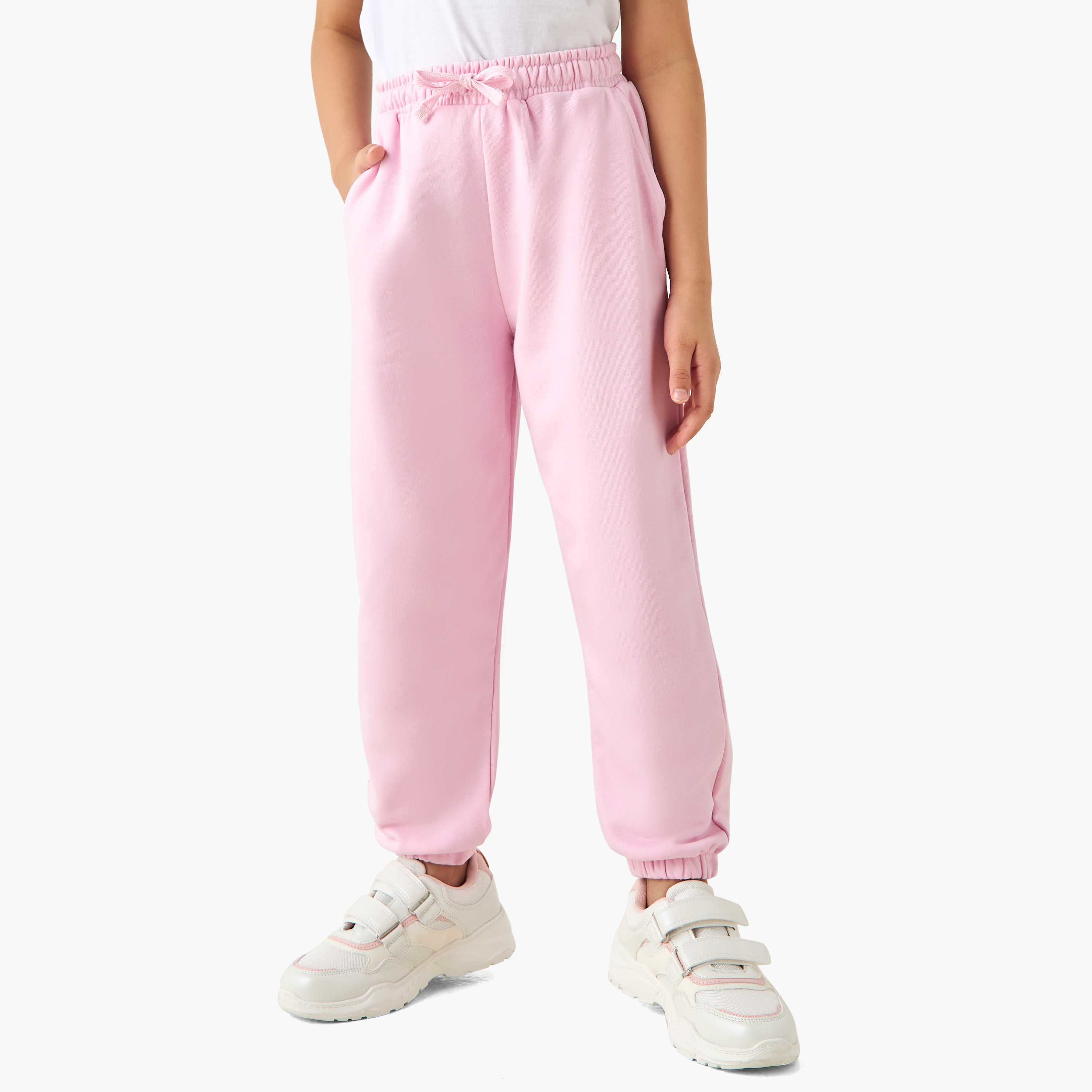 Juniors Girls Joggers with Pockets - Cotton Blend - Drawstring Waist-baby-girls-clothing-bottoms-joggersandtrackpants-image-1