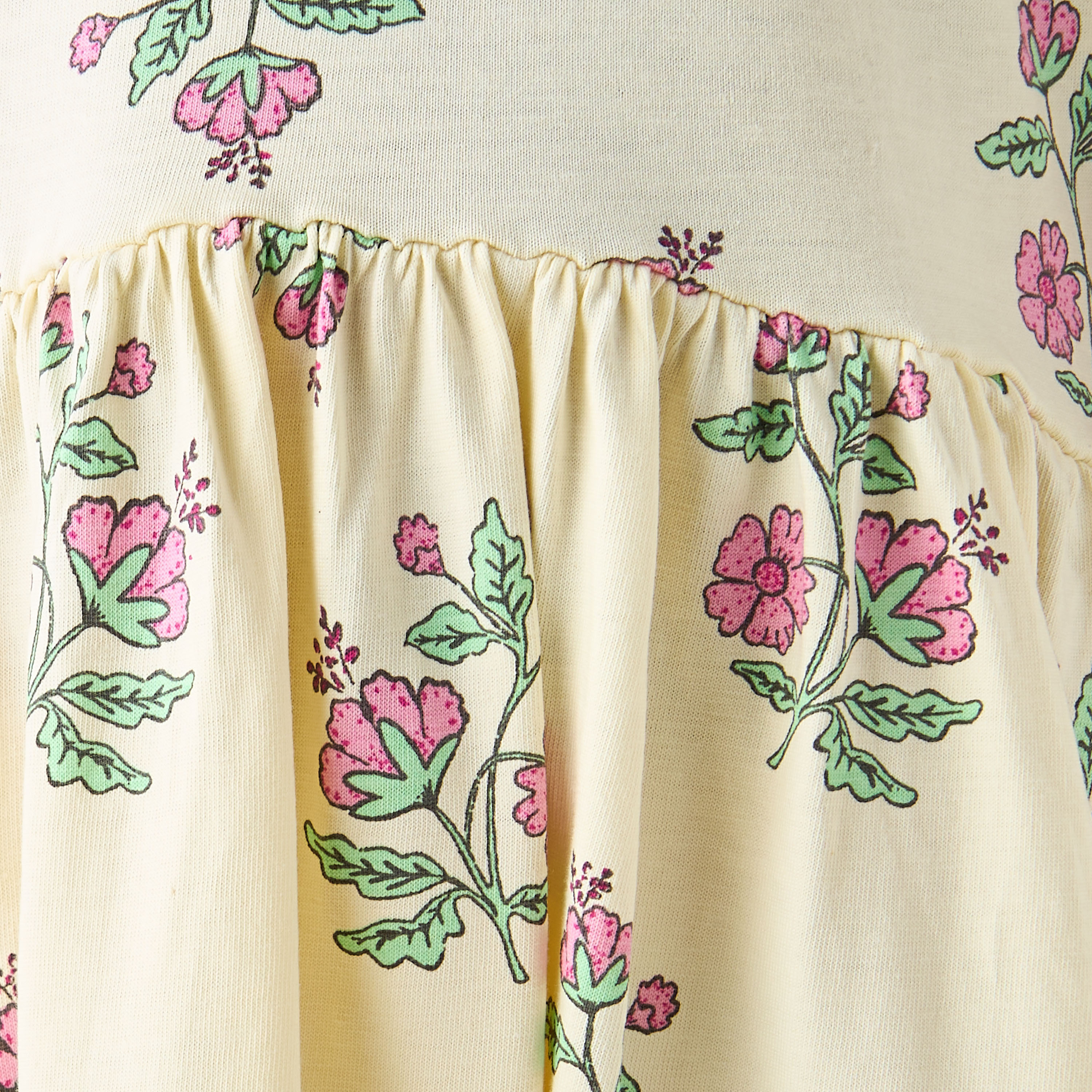 Juniors Floral Print A-line Dress with Round Neck and Raglan Sleeves-girls-clothing-dressesandjumpsuits-image-5