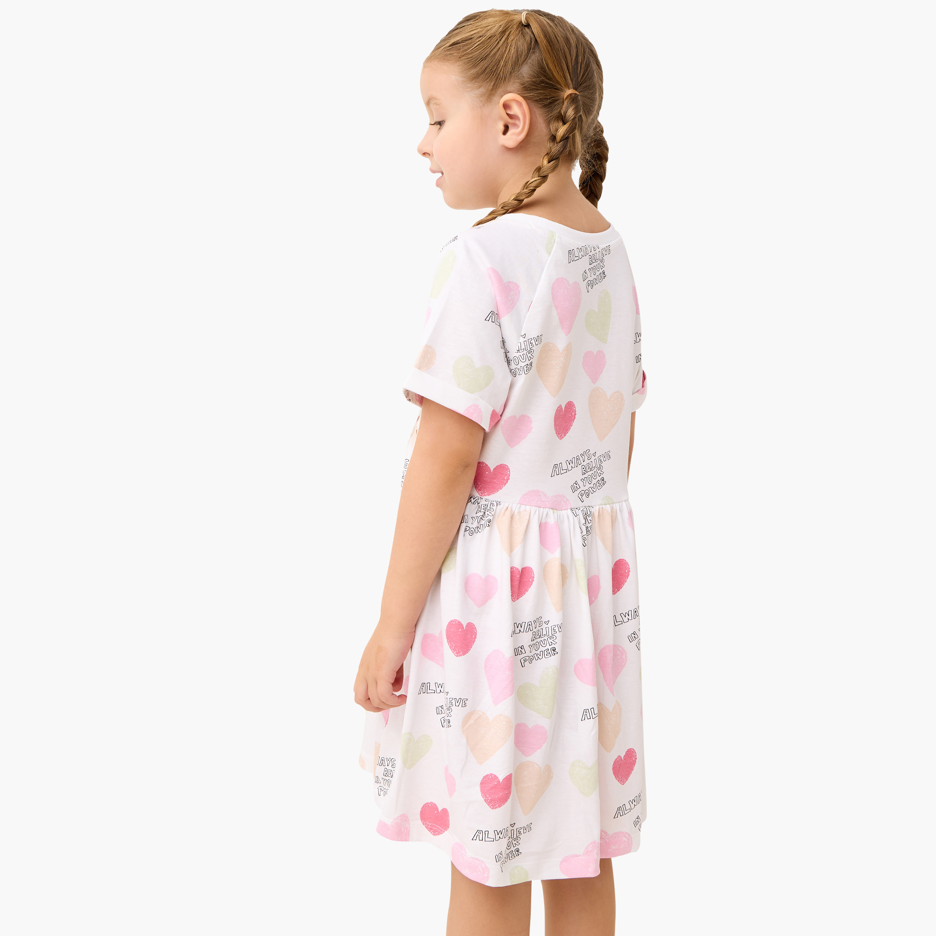 Juniors All-Over Heart Print Dress with Extended Sleeves-girls-clothing-dressesandjumpsuits-image-3
