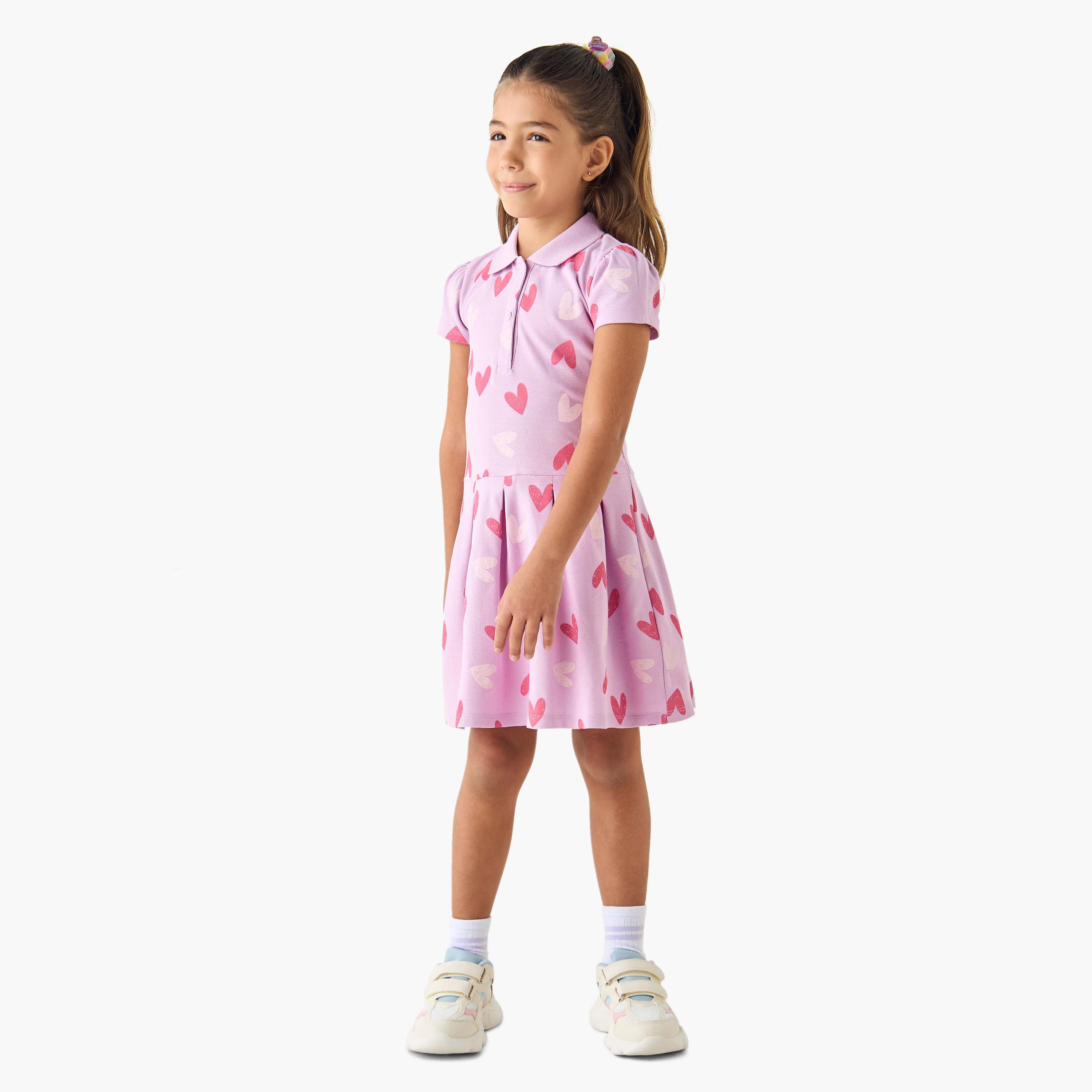 فستان بولو بطبعات وأكمام قصيرة من جونيورز-girls-clothing-dressesandjumpsuits-image-2