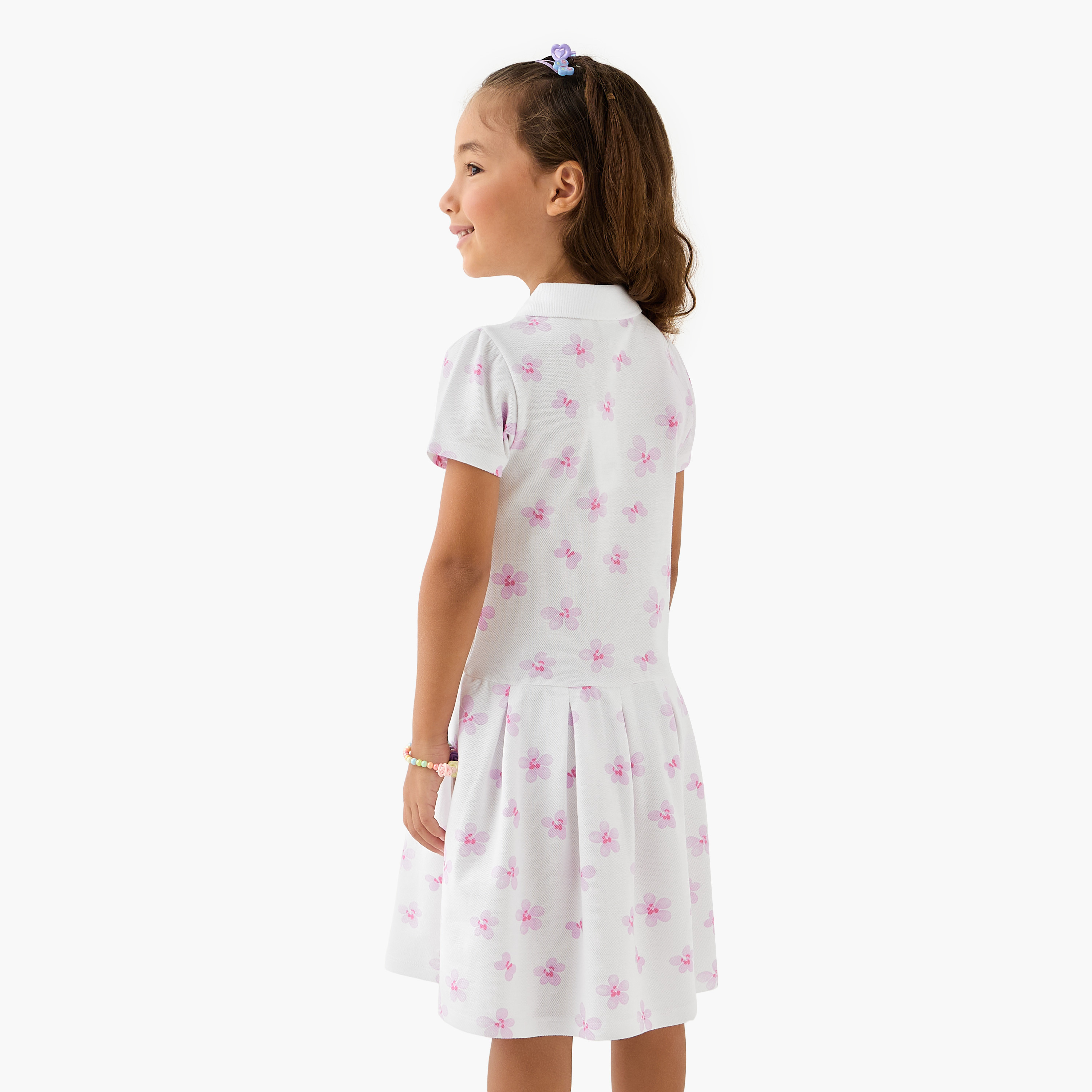 Juniors Printed Polo Dress with Short Sleeves-girls-clothing-dressesandjumpsuits-image-3