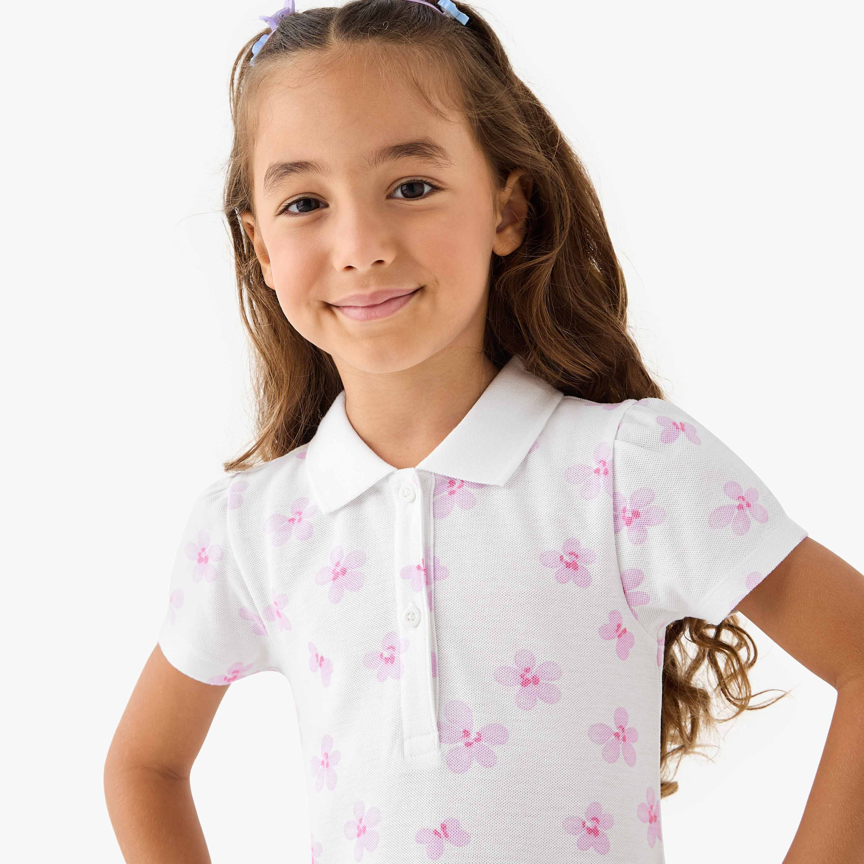 Juniors Printed Polo Dress with Short Sleeves-girls-clothing-dressesandjumpsuits-image-4
