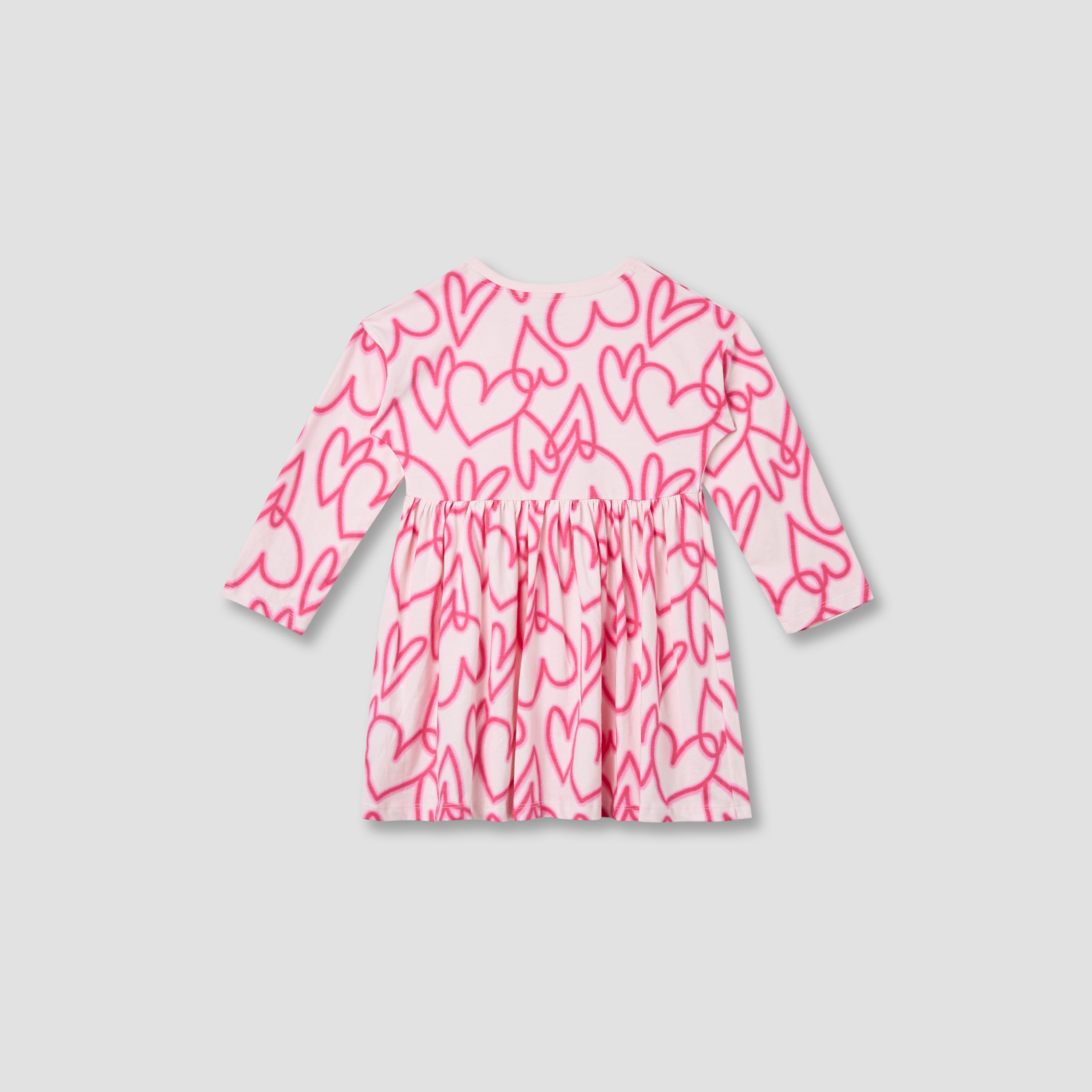 Juniors Heart Print Dress with Long Sleeves-baby-girls-clothing-dressesandjumpsuits-image-2