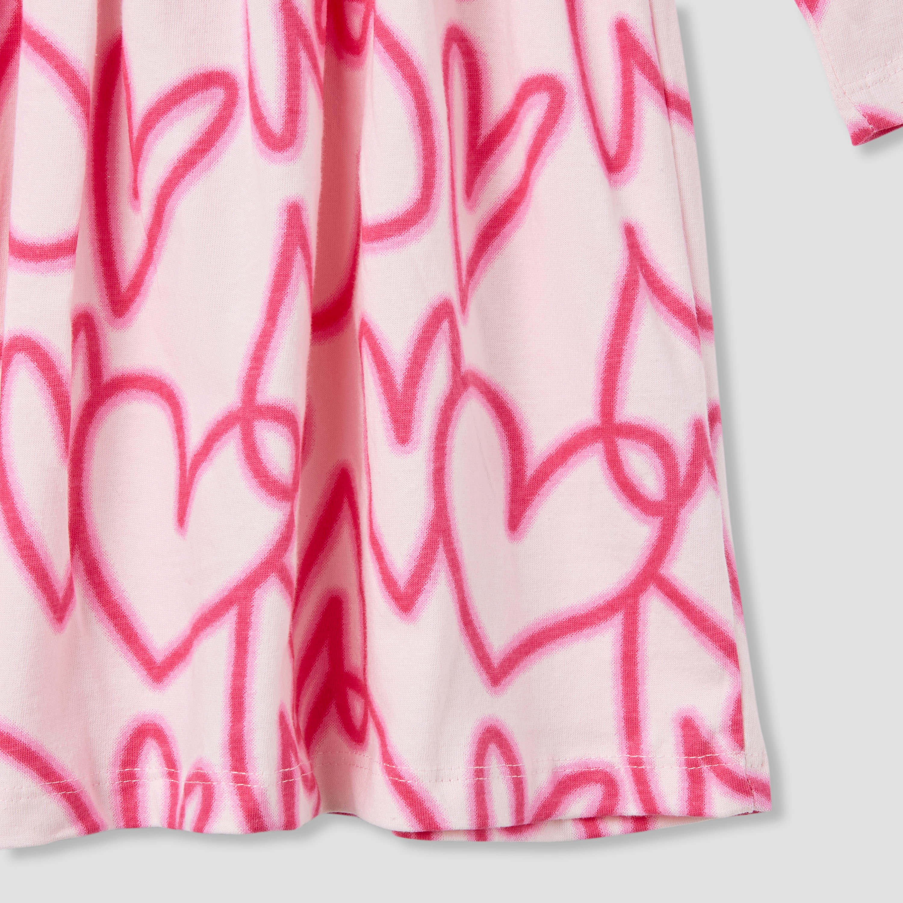 Juniors Heart Print Dress with Long Sleeves-baby-girls-clothing-dressesandjumpsuits-image-4