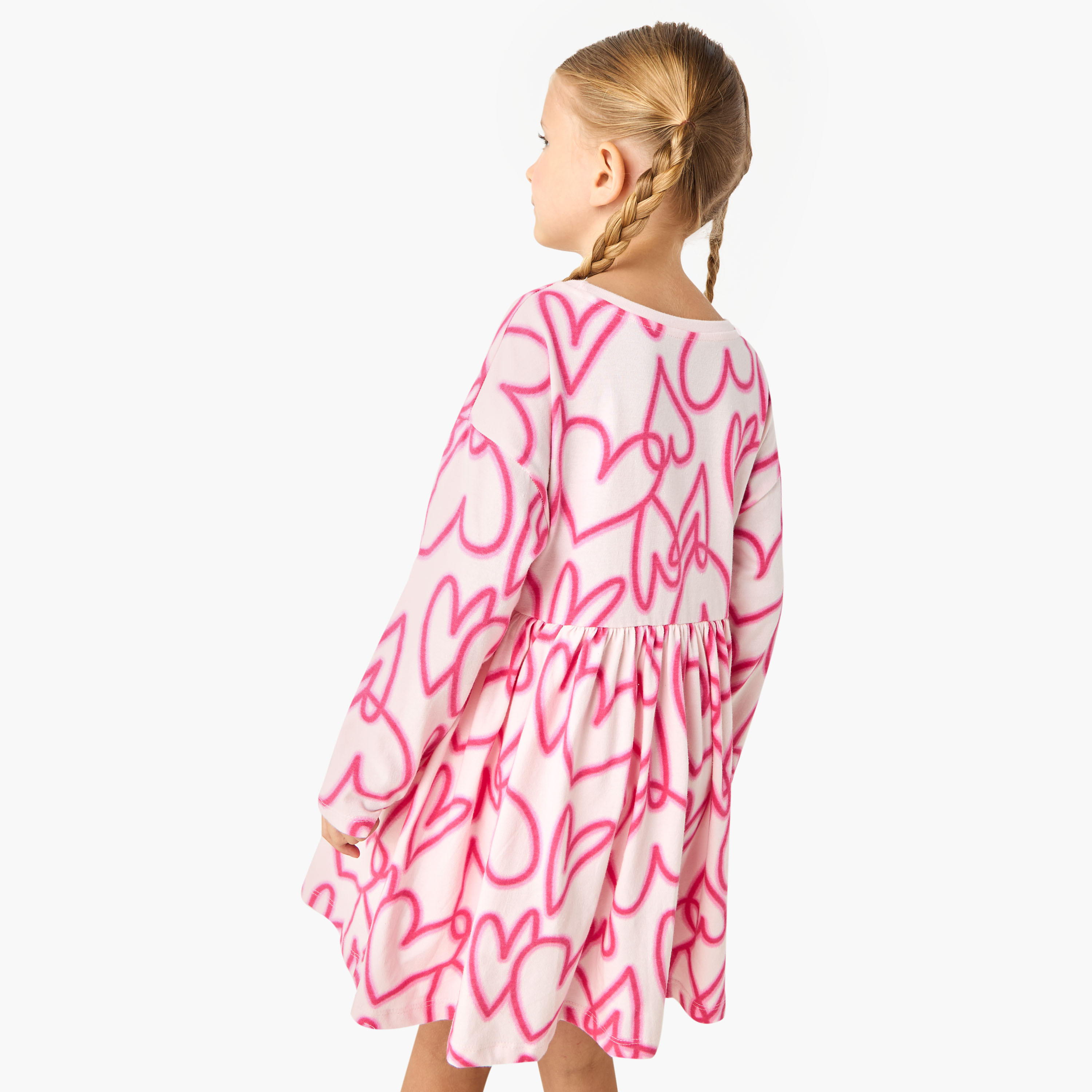 فستان بأكمام طويلة وطبعات قلوب من جونيورز-girls-clothing-dressesandjumpsuits-image-3