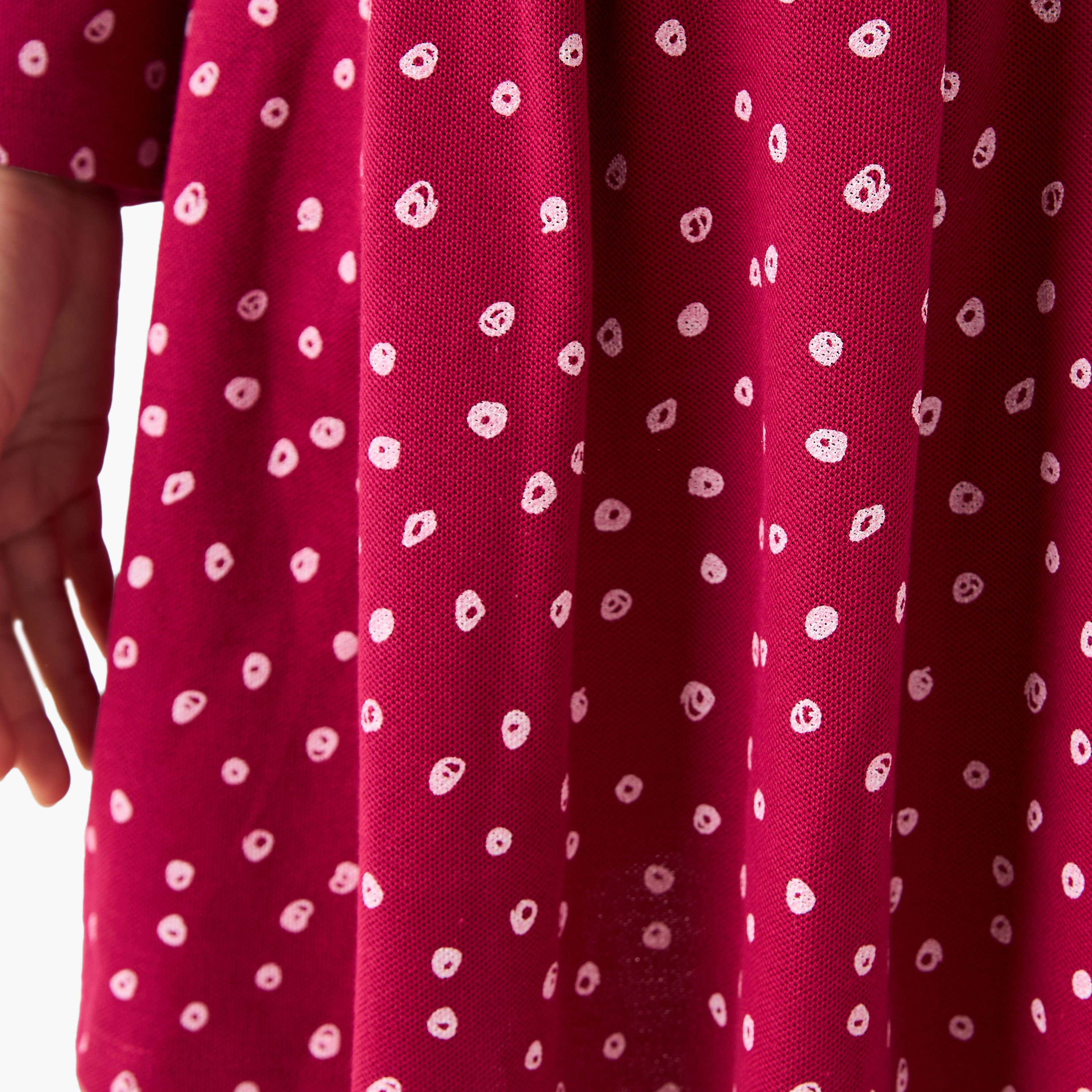 Juniors Collared Long Sleeves Knee Length Polo Dress-girls-clothing-dressesandjumpsuits-image-5
