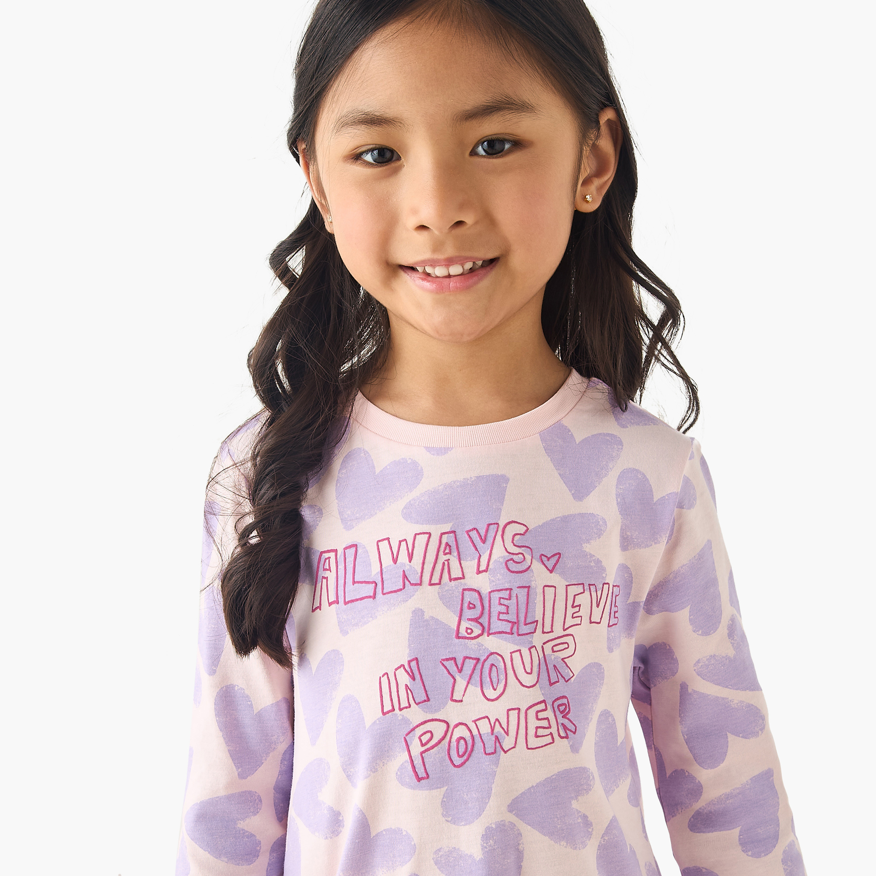 فستان بياقة مستديرة وأكمام طويلة وخصر منسدل وطبعات من جونيورز-girls-clothing-dressesandjumpsuits-image-4
