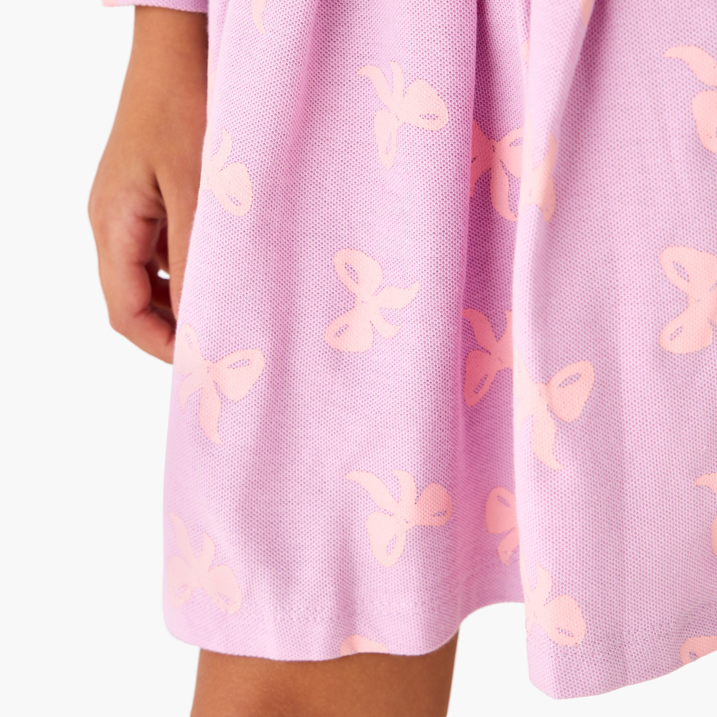 Juniors Peter Pan Collar Long Sleeves Dress with Button Placket-girls-clothing-dressesandjumpsuits-image-5