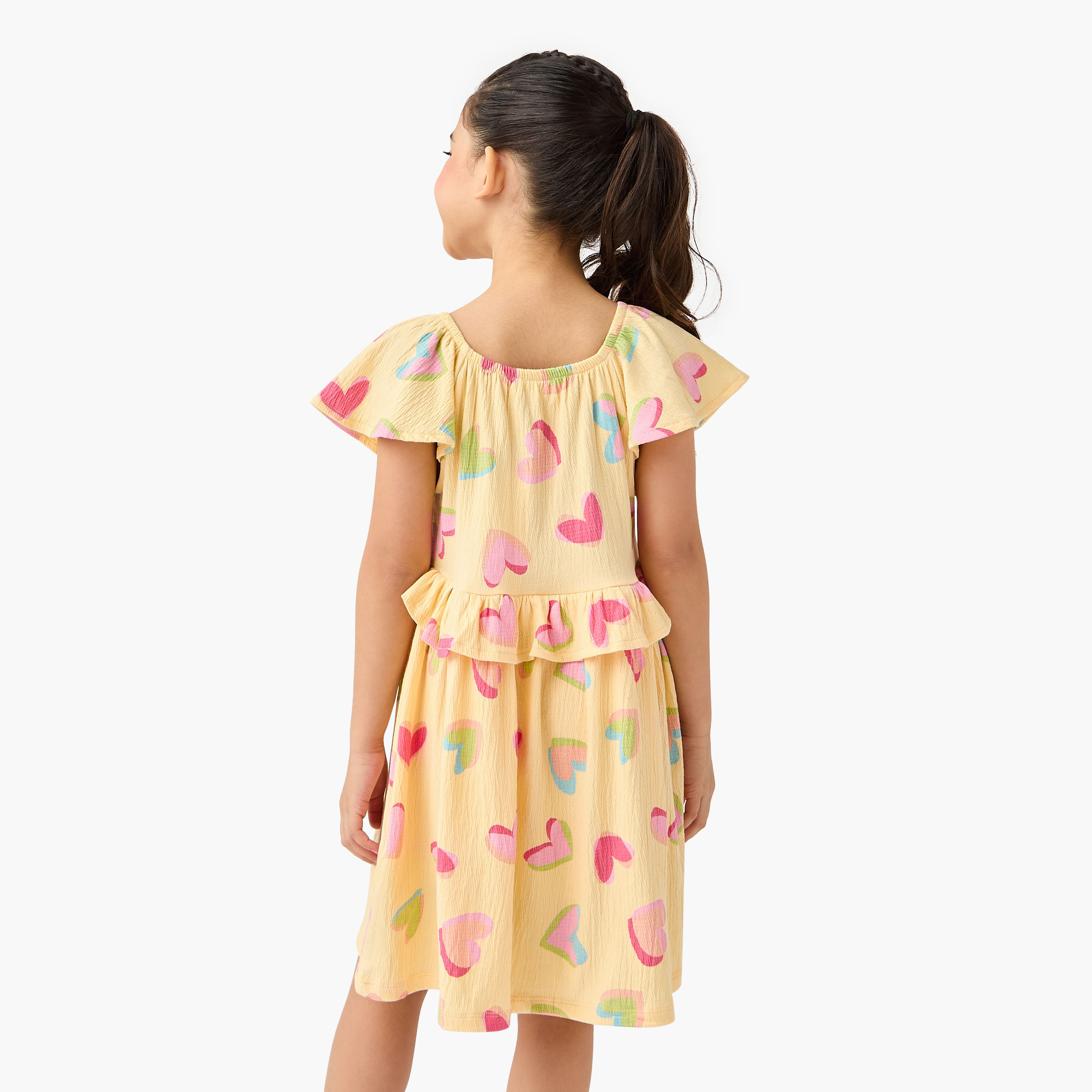 Juniors Ruffled Dress with Flutter Sleeves-girls-clothing-dressesandjumpsuits-image-3