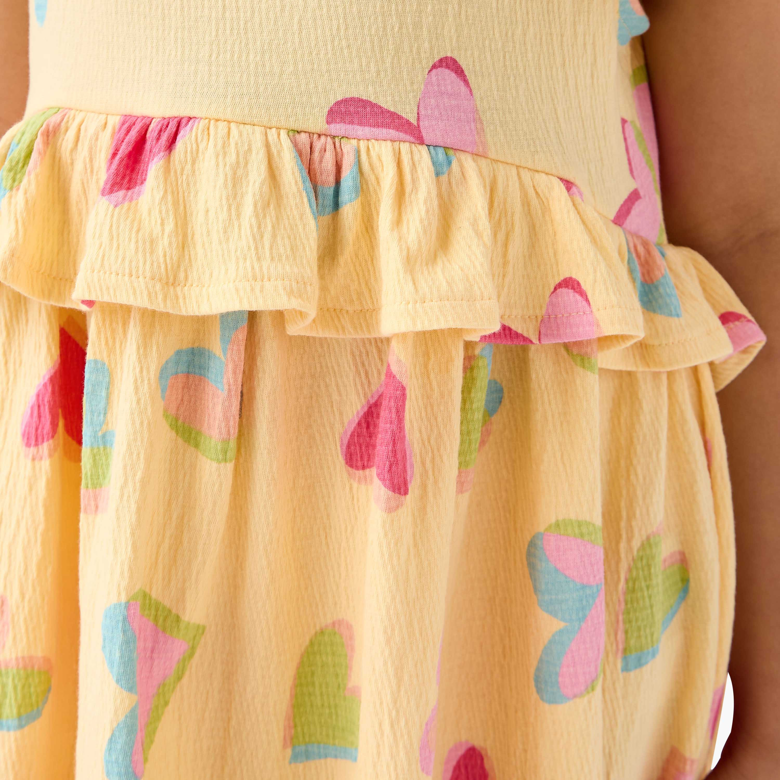 Juniors Ruffled Dress with Flutter Sleeves-girls-clothing-dressesandjumpsuits-image-5
