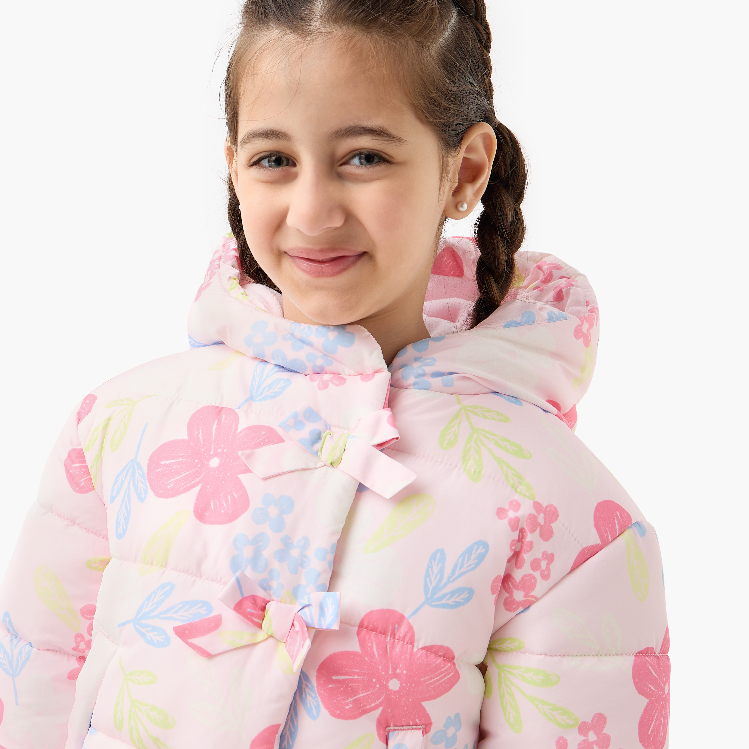 Juniors Heart Print Hooded Heavy Jacket with Long Sleeves-baby-girls-clothing-jacketsandcoats-image-5