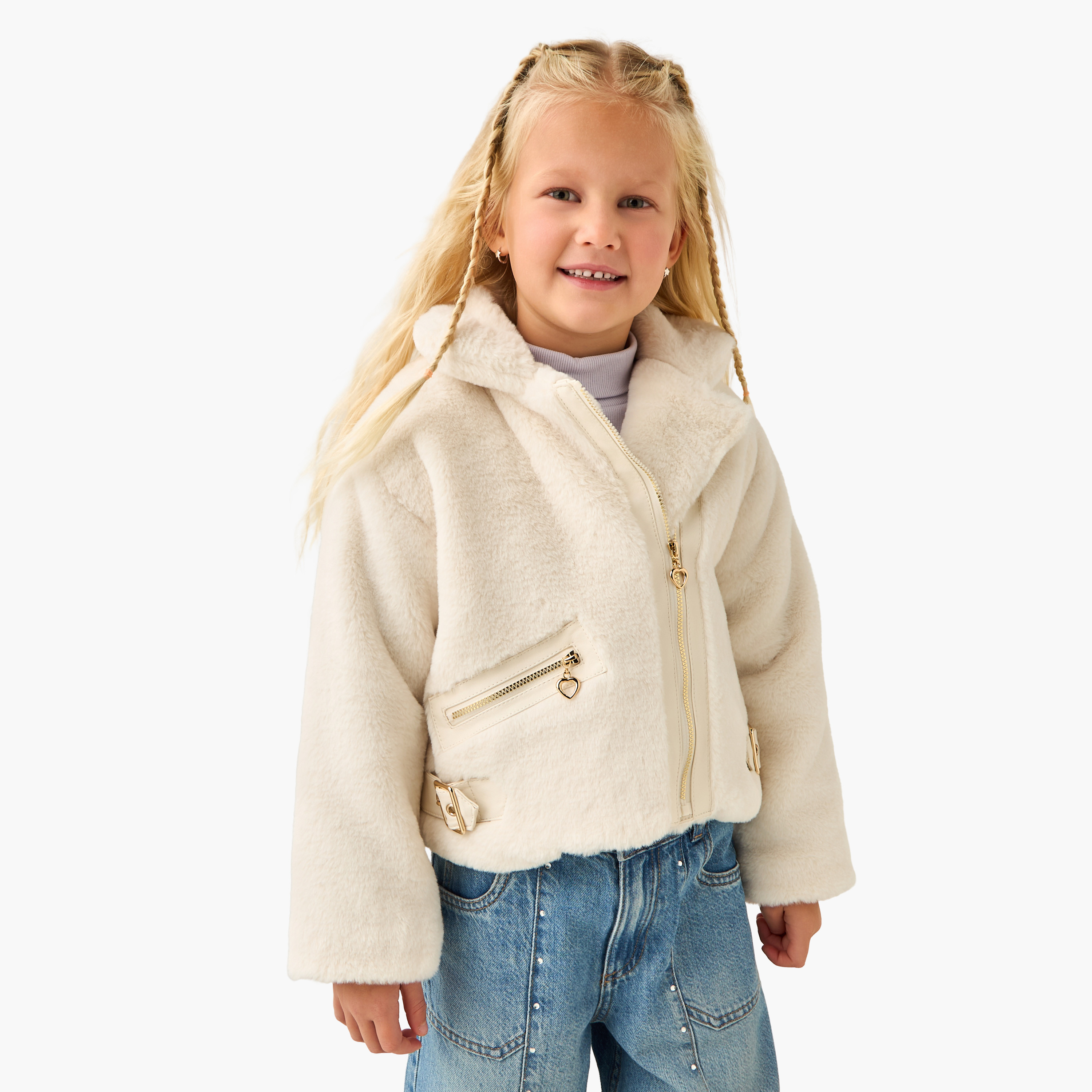 جاكيت جونيورز سادة بياقة وجيوب وأكمام طويلة-baby-girls-clothing-jacketsandcoats-image-5