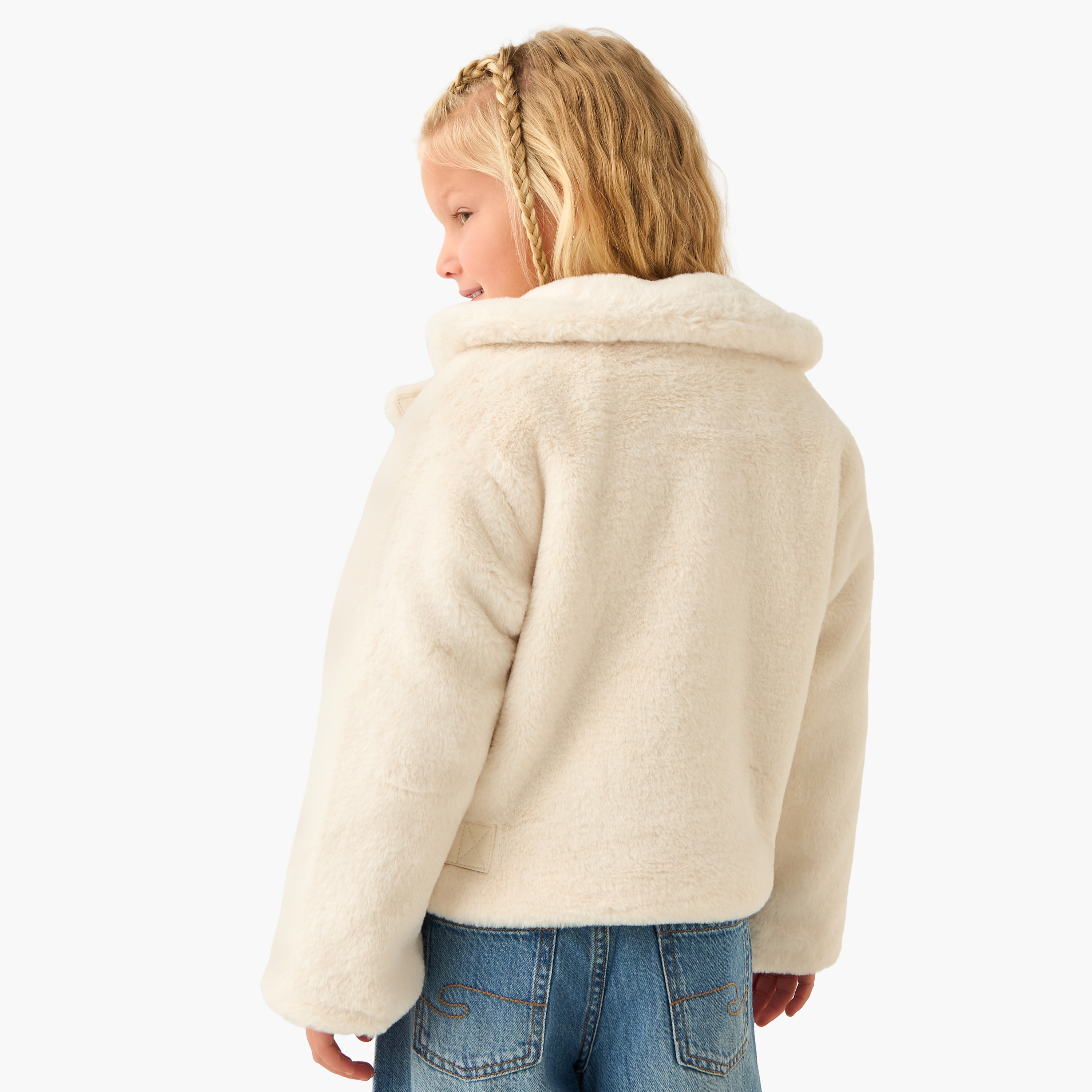 جاكيت جونيورز سادة بياقة وجيوب وأكمام طويلة-baby-girls-clothing-jacketsandcoats-image-3