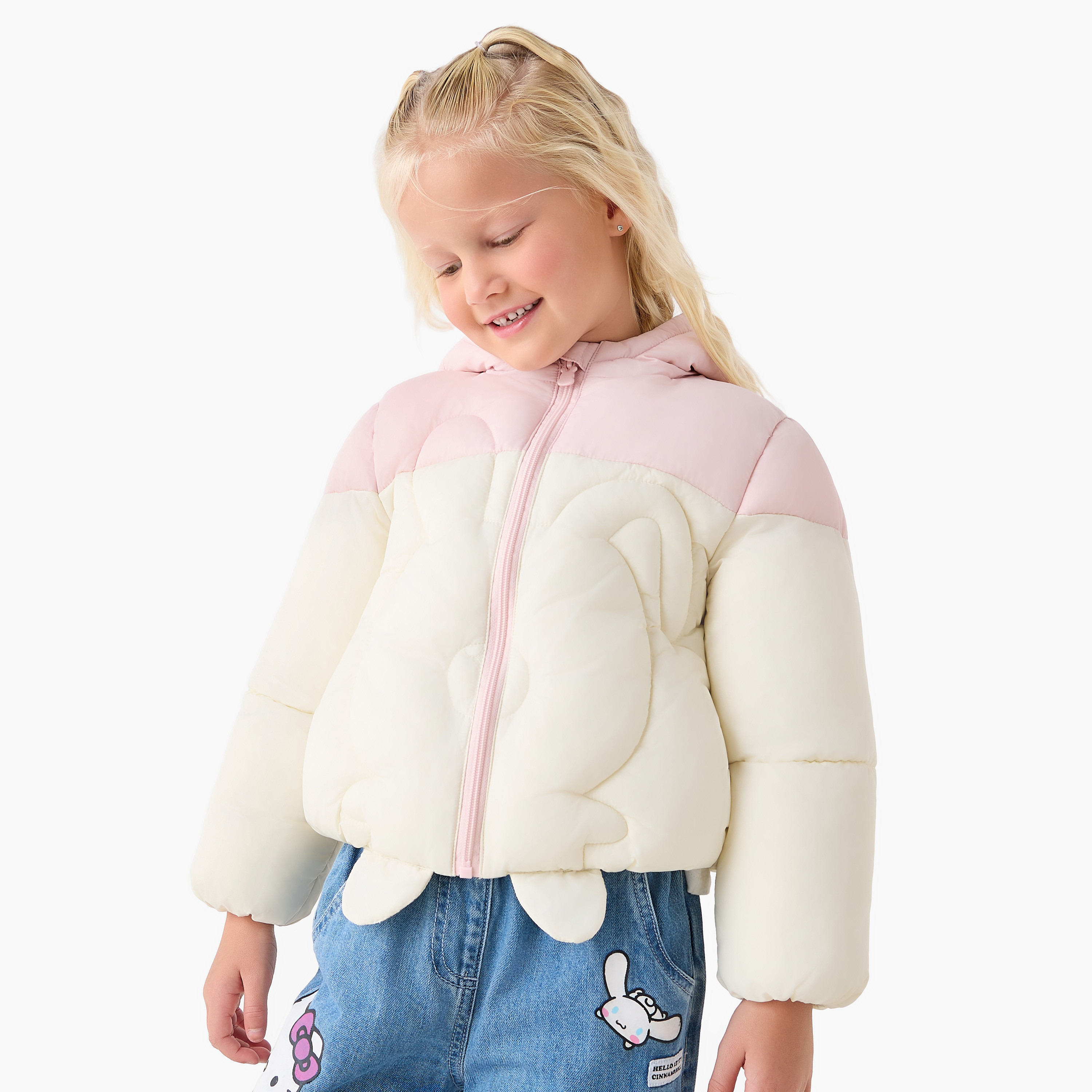جاكيت ثقيل بقبعة وسحاب إغلاق من جونيورز-baby-girls-clothing-jacketsandcoats-image-1