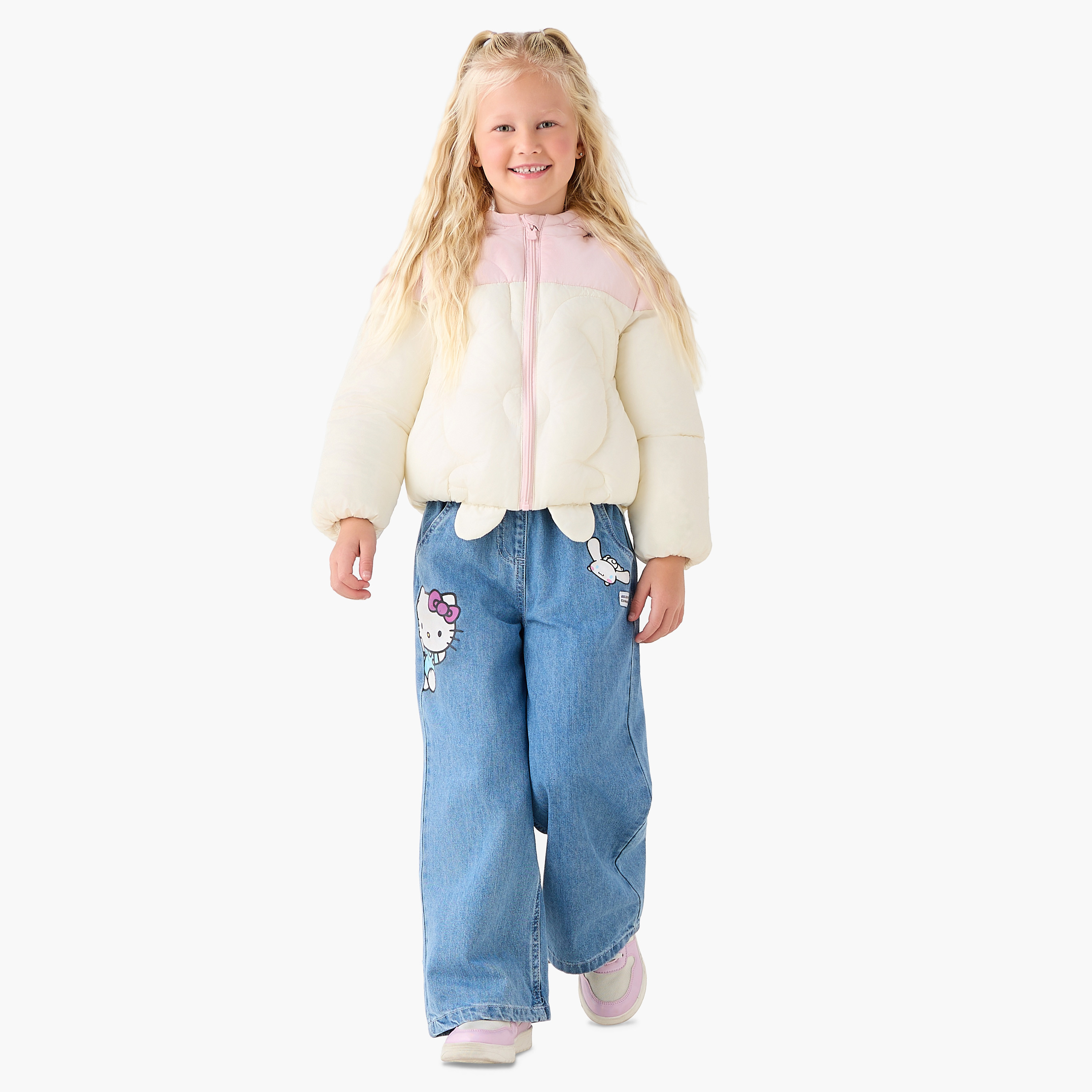 Juniors Heavy Jacket with Hood and Zip Closure-baby-girls-clothing-jacketsandcoats-image-2