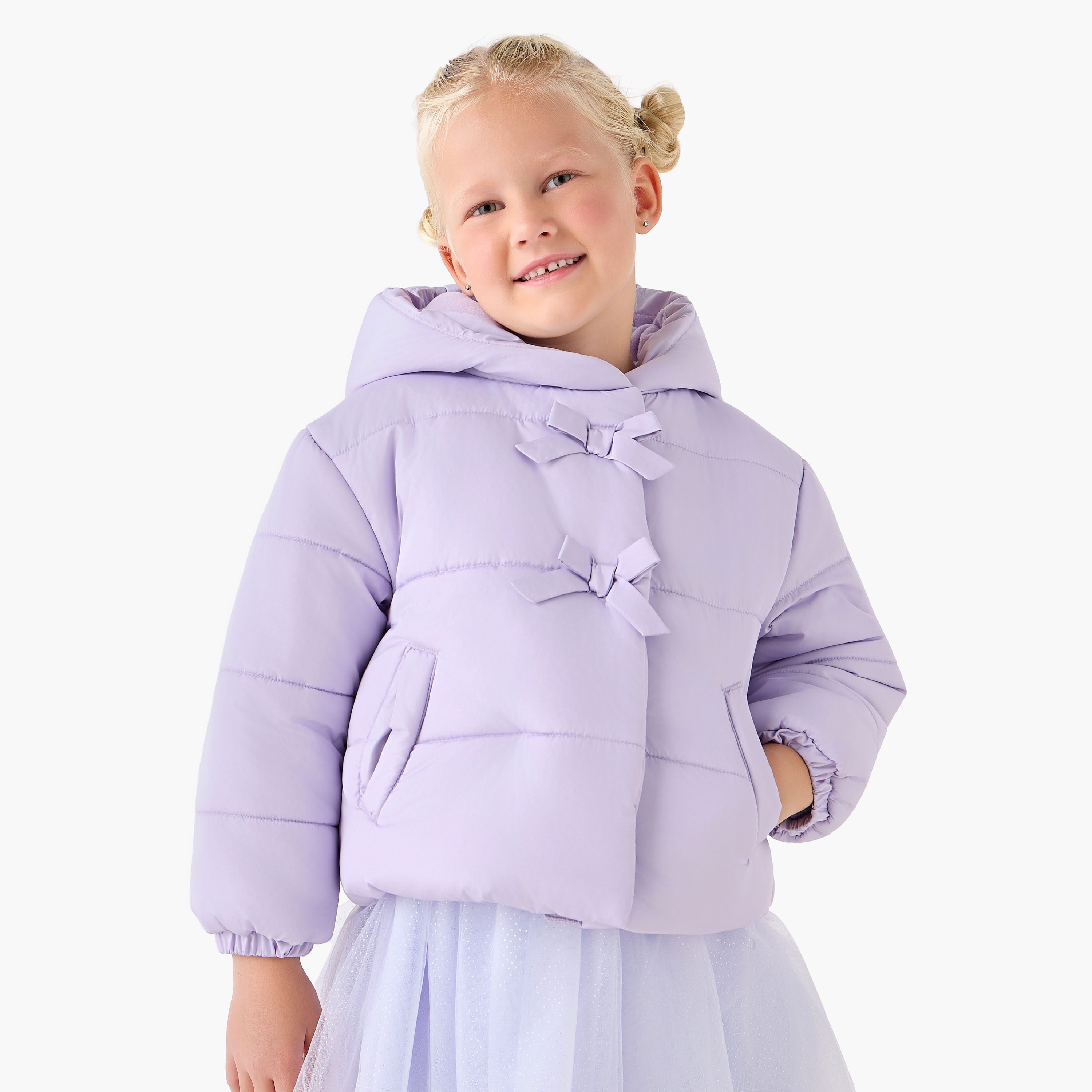 جاكيت ثقيل بقبعة وأكمام طويلة وفيونكة من جونيورز-baby-girls-clothing-jacketsandcoats-image-5