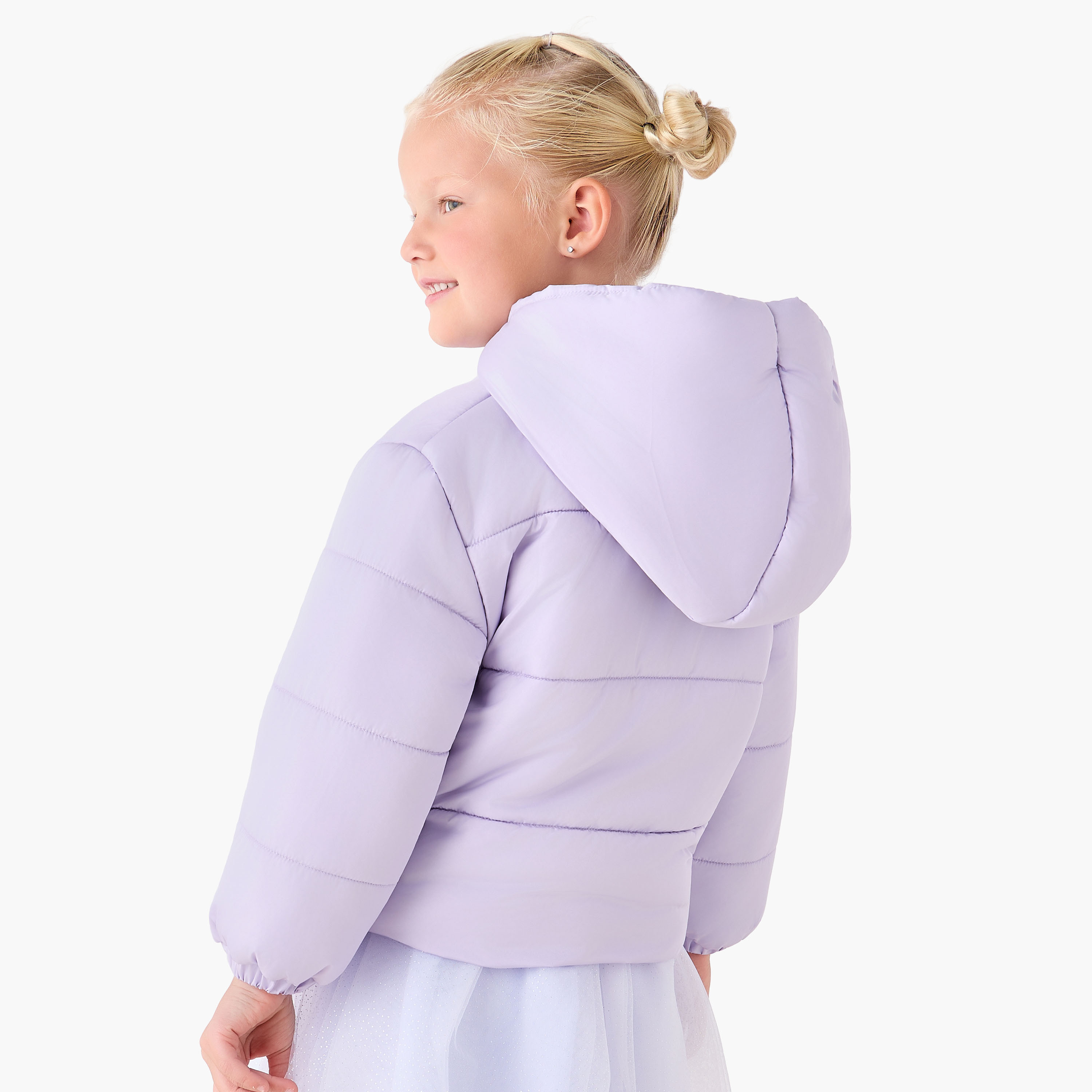 Juniors Bow Accent Hooded Heavy Jacket with Long Sleeves-baby-girls-clothing-jacketsandcoats-image-3