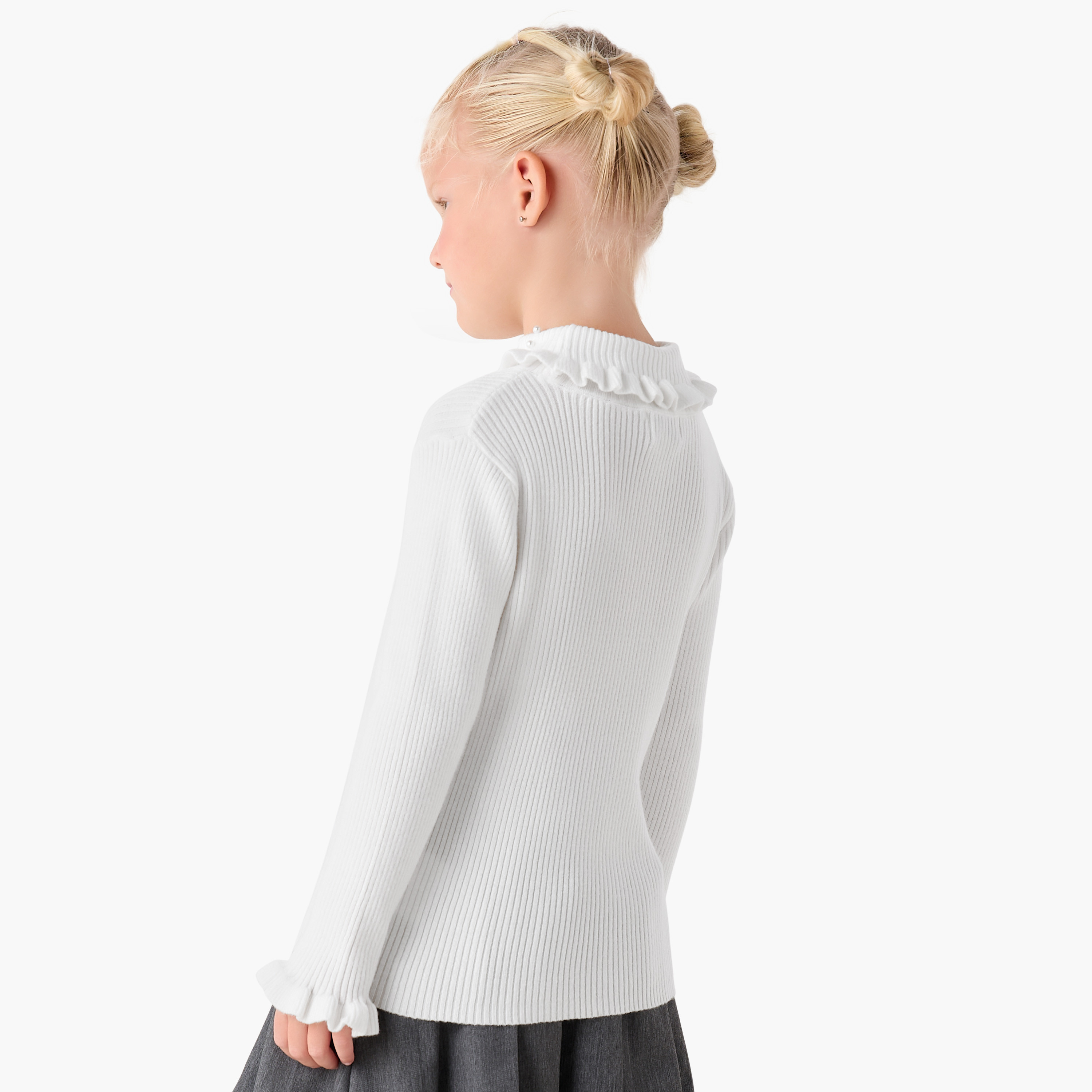 Juniors Ribbed High Neck Pullover with Long Sleeves-girls-clothing-winterwear-jumpersandcardigans-image-3