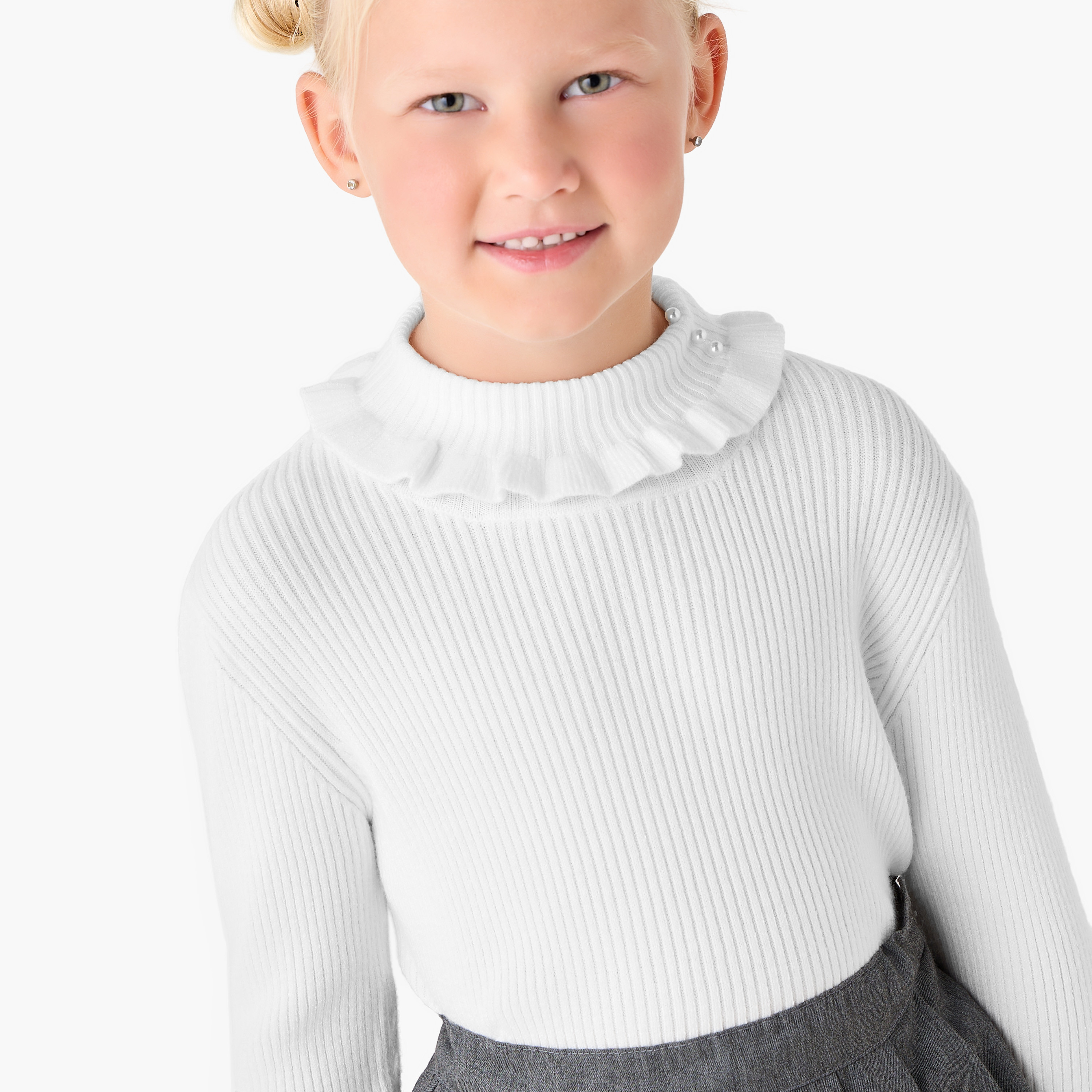 Juniors Ribbed High Neck Pullover with Long Sleeves-girls-clothing-winterwear-jumpersandcardigans-image-4
