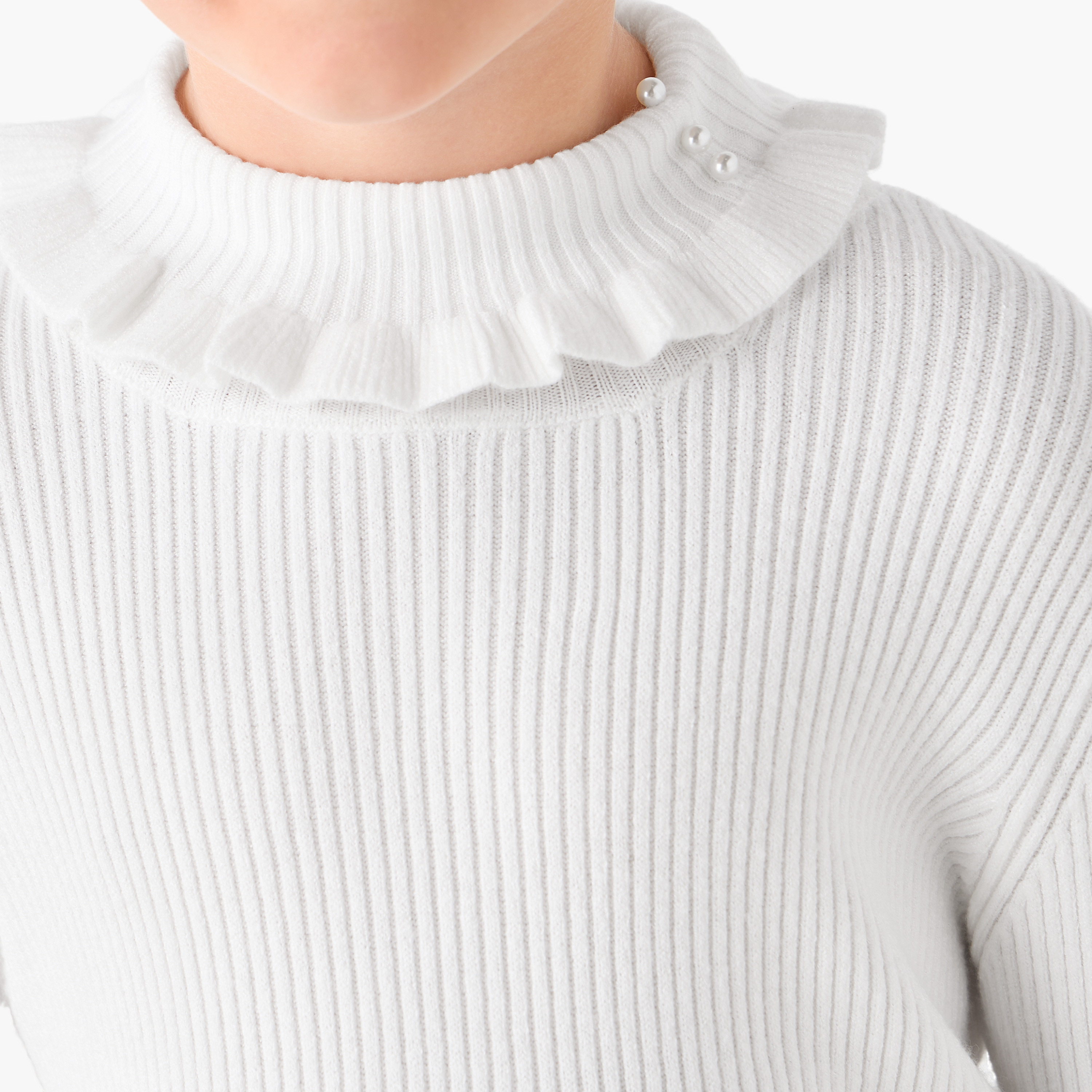 Juniors Ribbed High Neck Pullover with Long Sleeves-girls-clothing-winterwear-jumpersandcardigans-image-5