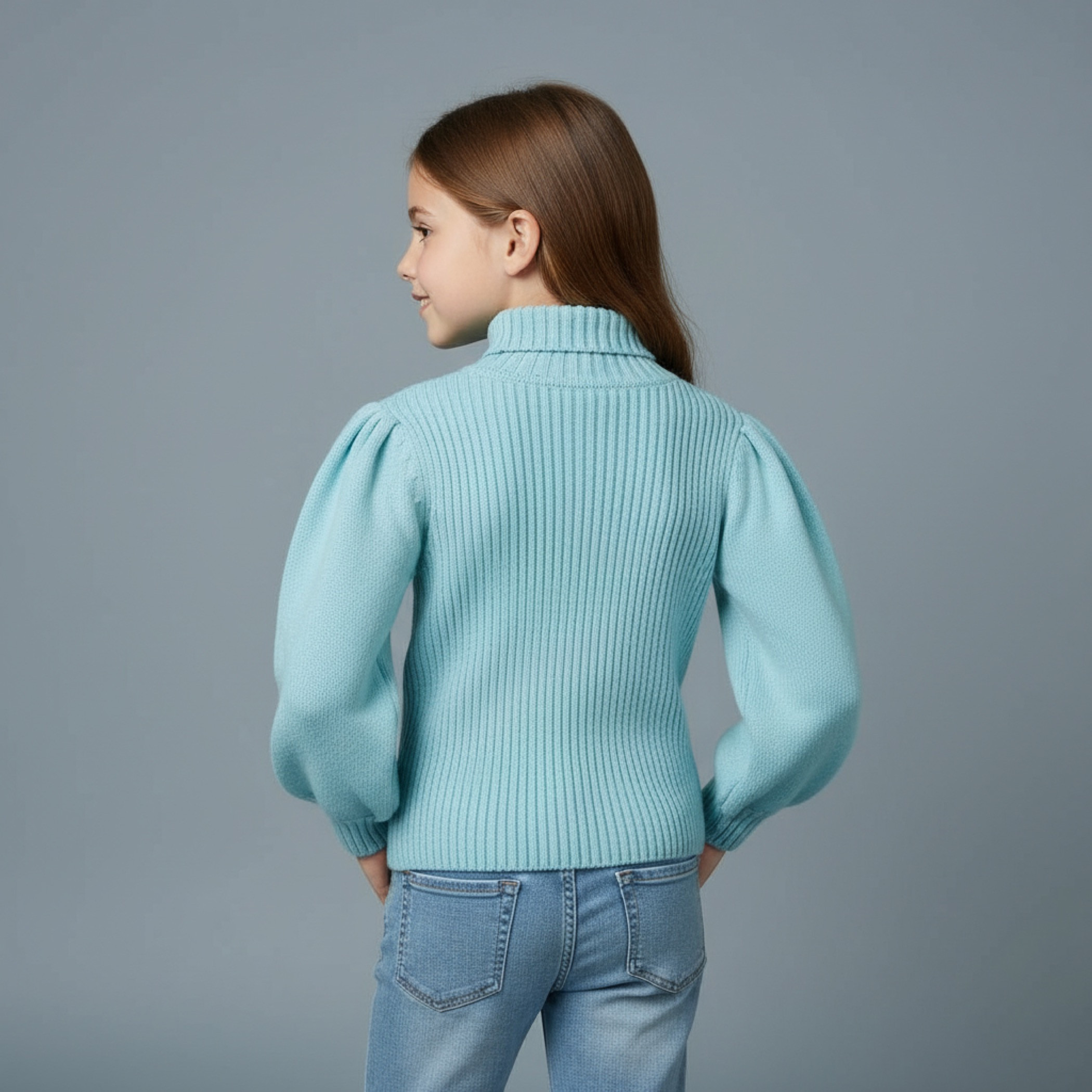 Juniors Ribbed Turtleneck Sweater with Long Sleeves-girls-clothing-winterwear-jumpersandcardigans-image-2