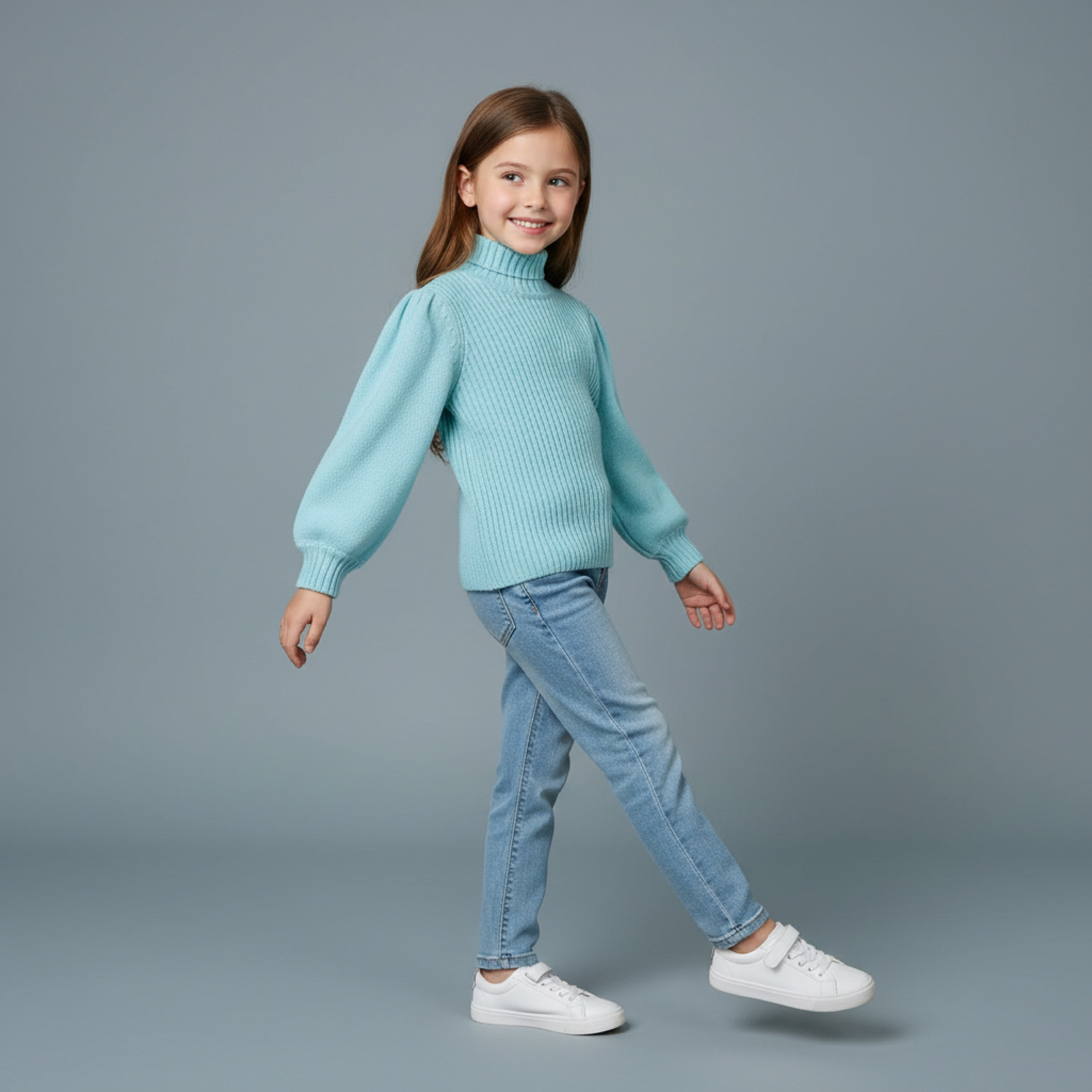 Juniors Ribbed Turtleneck Sweater with Long Sleeves-girls-clothing-winterwear-jumpersandcardigans-image-3