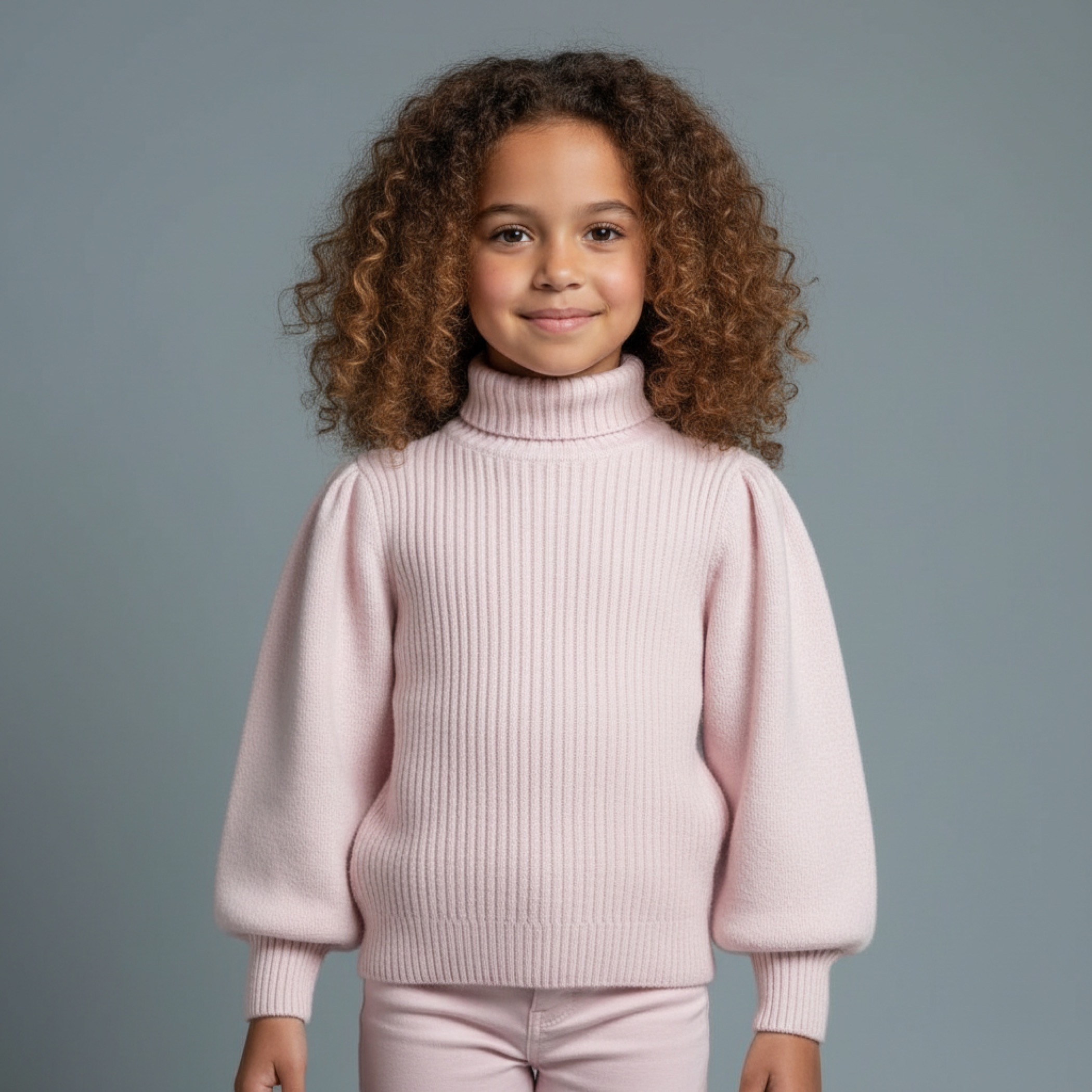 Juniors Ribbed Turtleneck Sweater with Long Sleeves-girls-clothing-winterwear-jumpersandcardigans-image-1