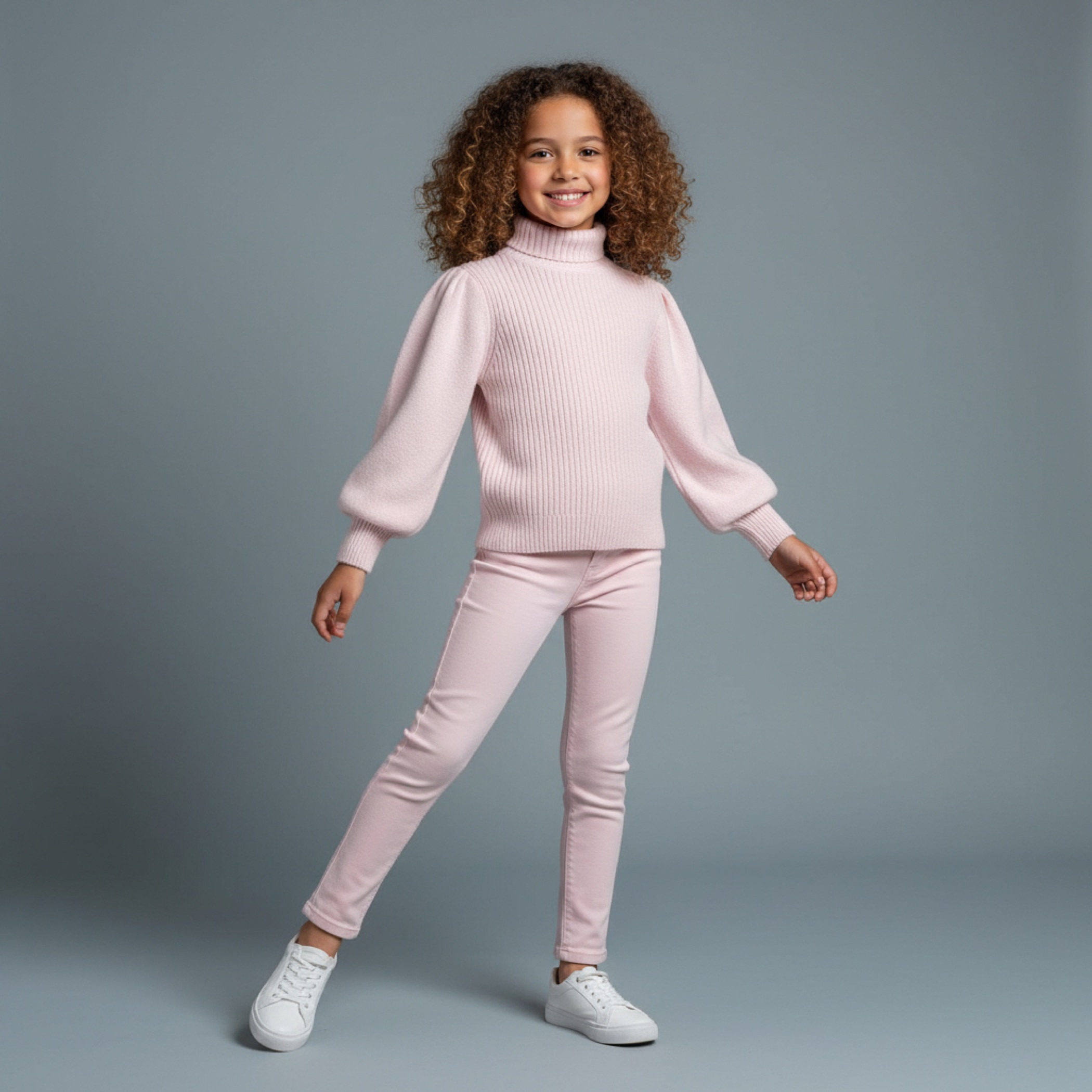 Juniors Ribbed Turtleneck Sweater with Long Sleeves-girls-clothing-winterwear-jumpersandcardigans-image-4