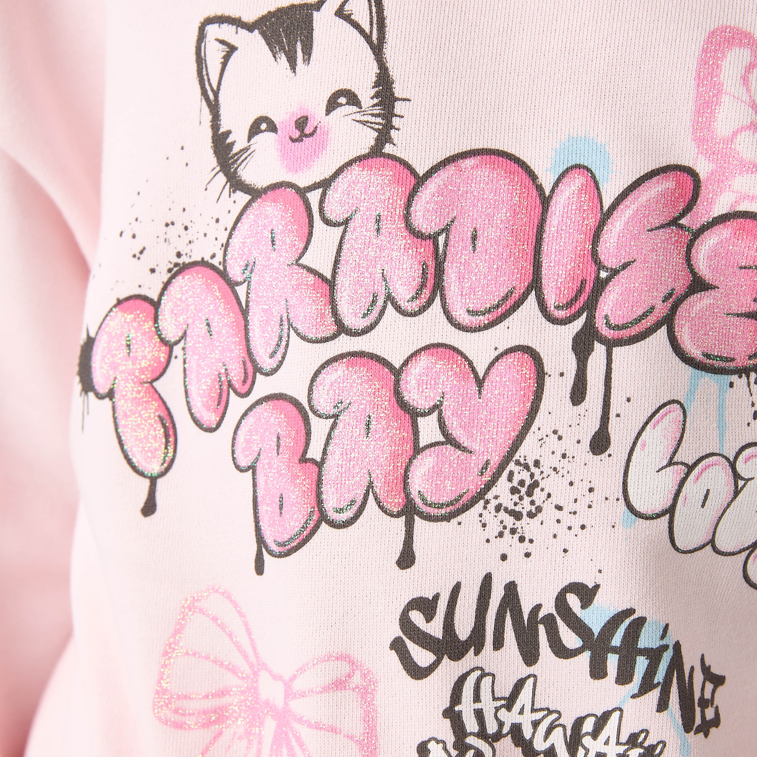 Juniors Teddy Bear Print Sweatshirt-baby-girls-clothing-winterwear-sweatshirts-image-5