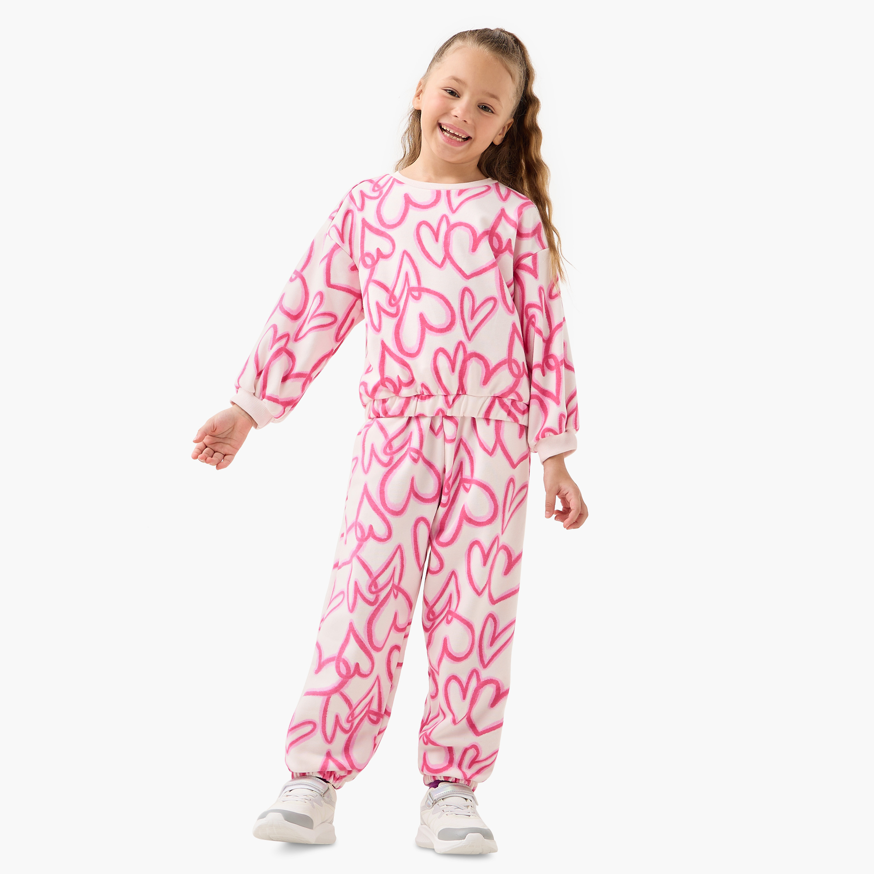 Juniors Floral Print Pullover with Crew Neck-baby-girls-clothing-winterwear-sweatshirts-image-2