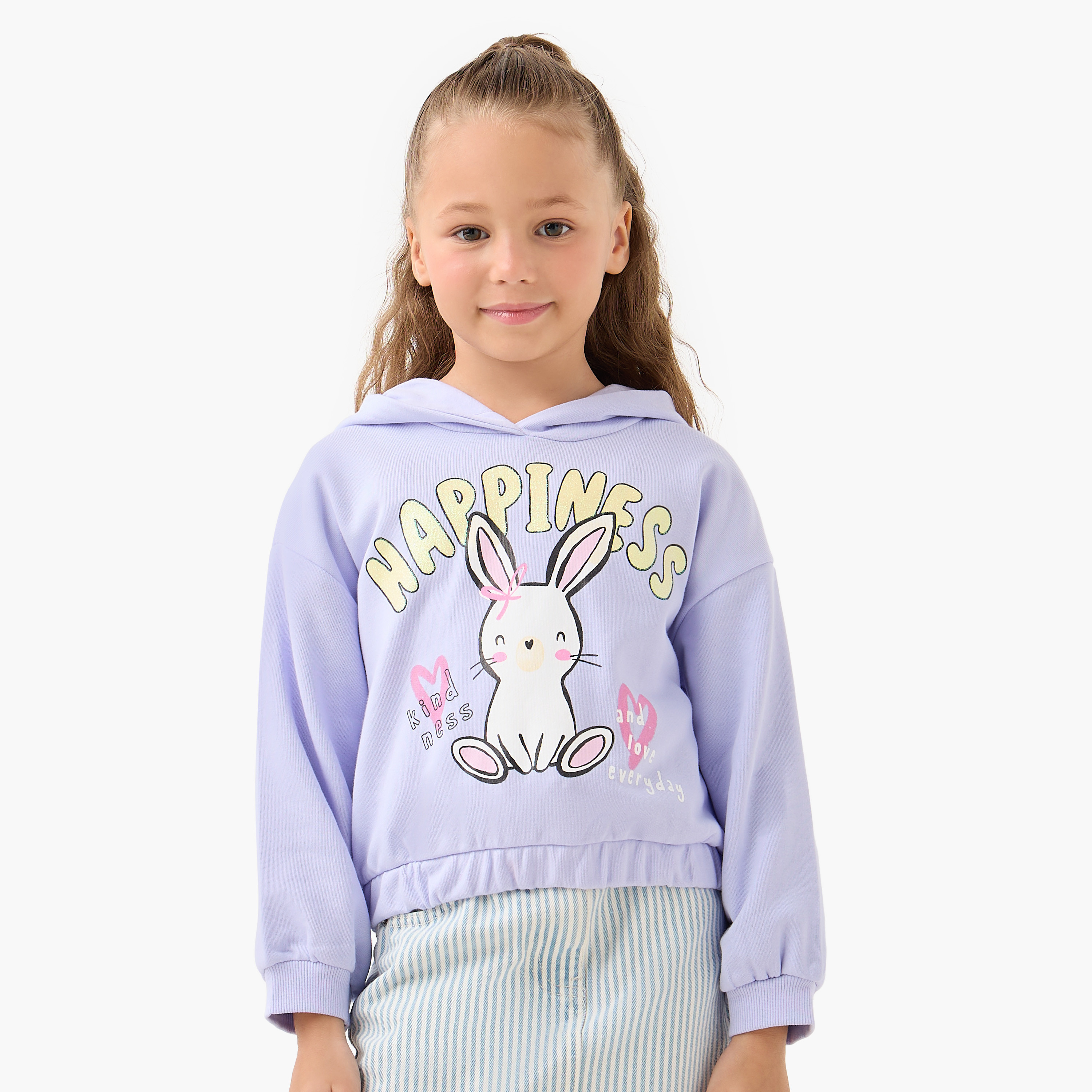 Juniors Bunny Print Pullover with Hood-baby-girls-clothing-sweatshirts-image-1
