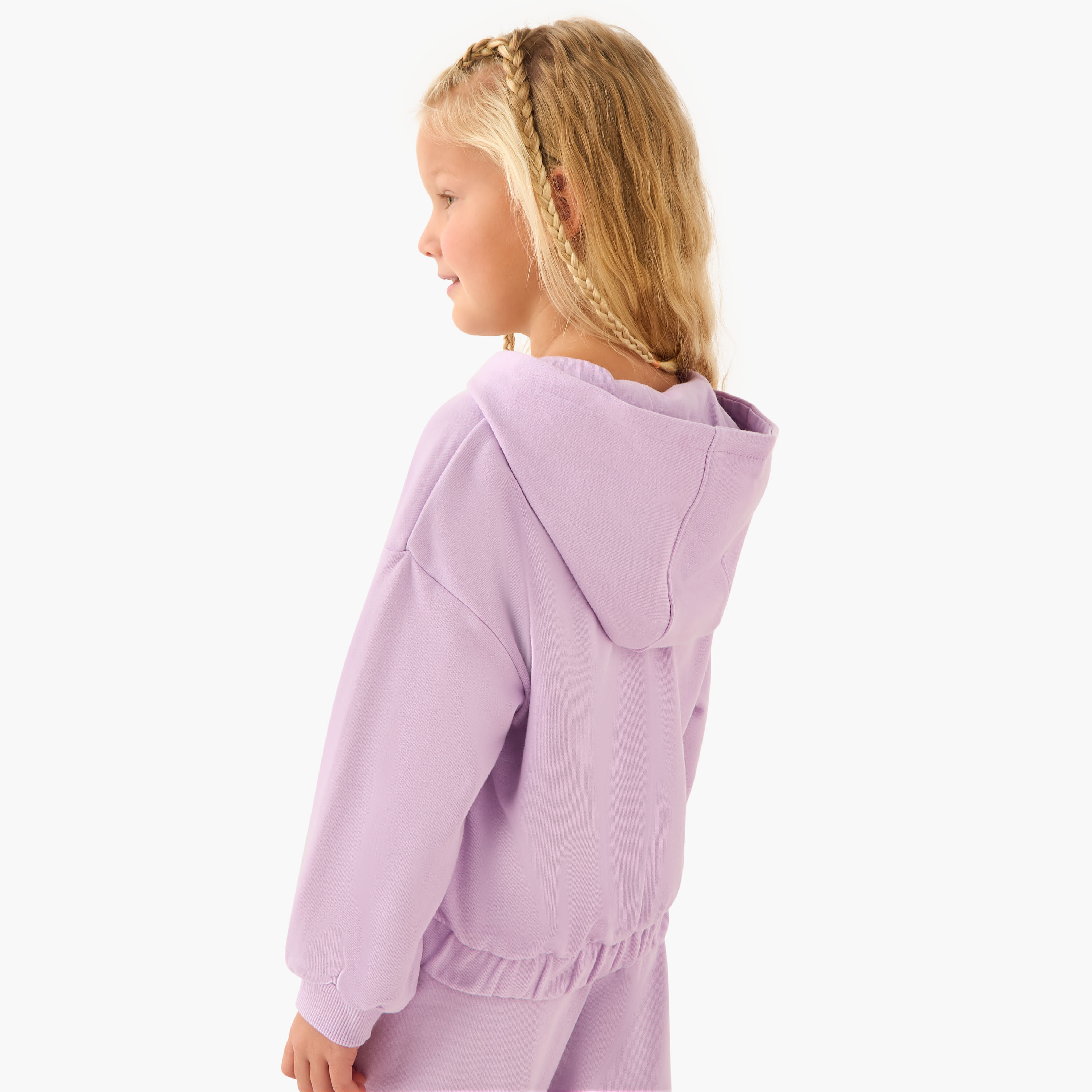 Juniors Bunny Print Hooded Sweatshirt with Long Sleeves-baby-girls-clothing-winterwear-sweatshirts-image-3