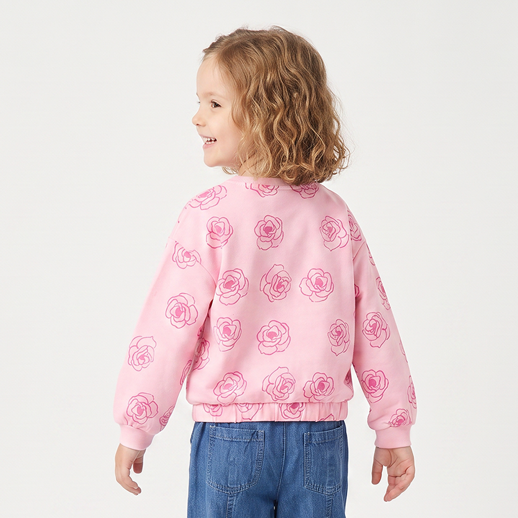 سويت شيرت بأكمام طويلة بطبعة ورود من جونيورز-girls-clothing-sweatshirts-image-3