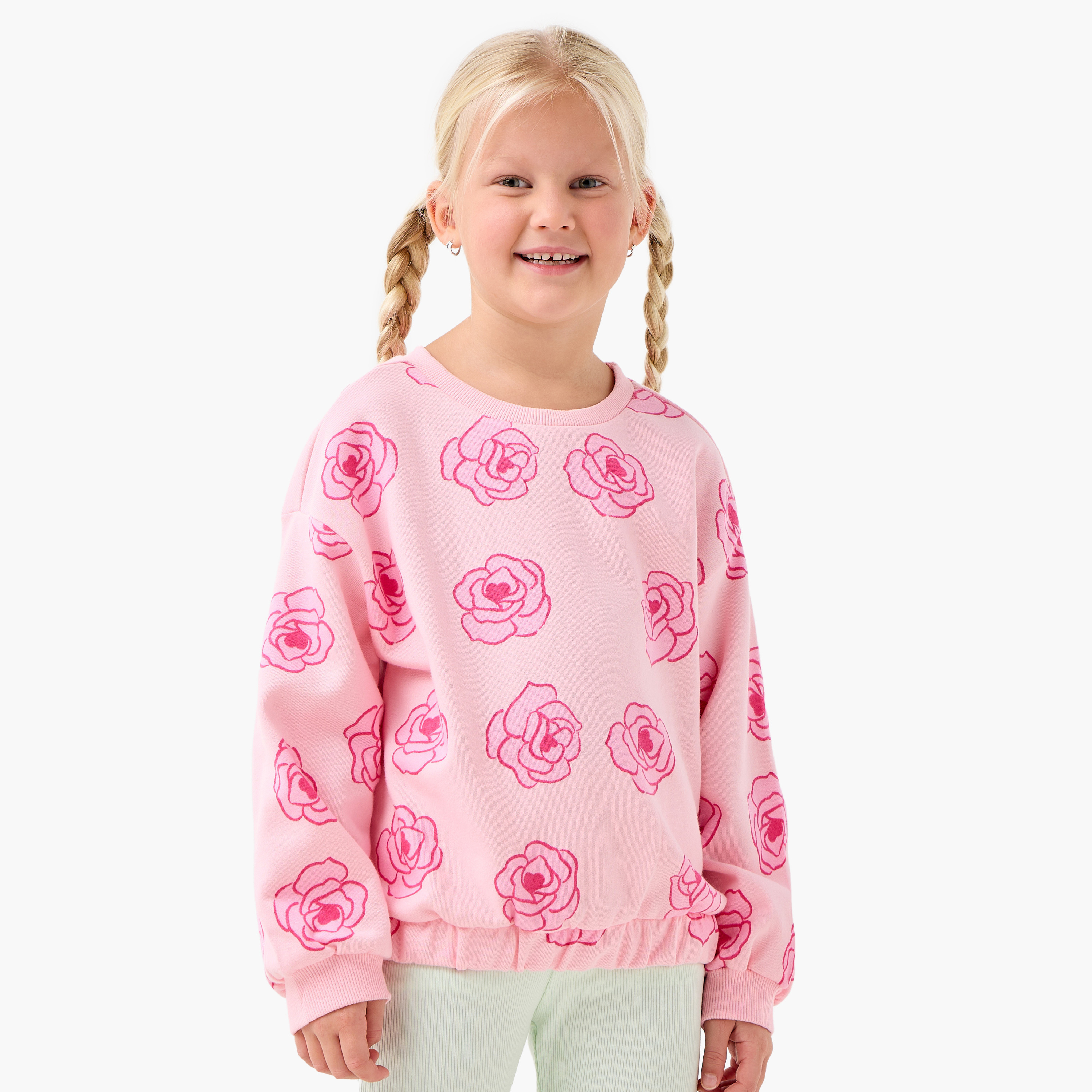 سويت شيرت بأكمام طويلة وطبعات زهرية من جونيورز-girls-clothing-sweatshirts-image-5