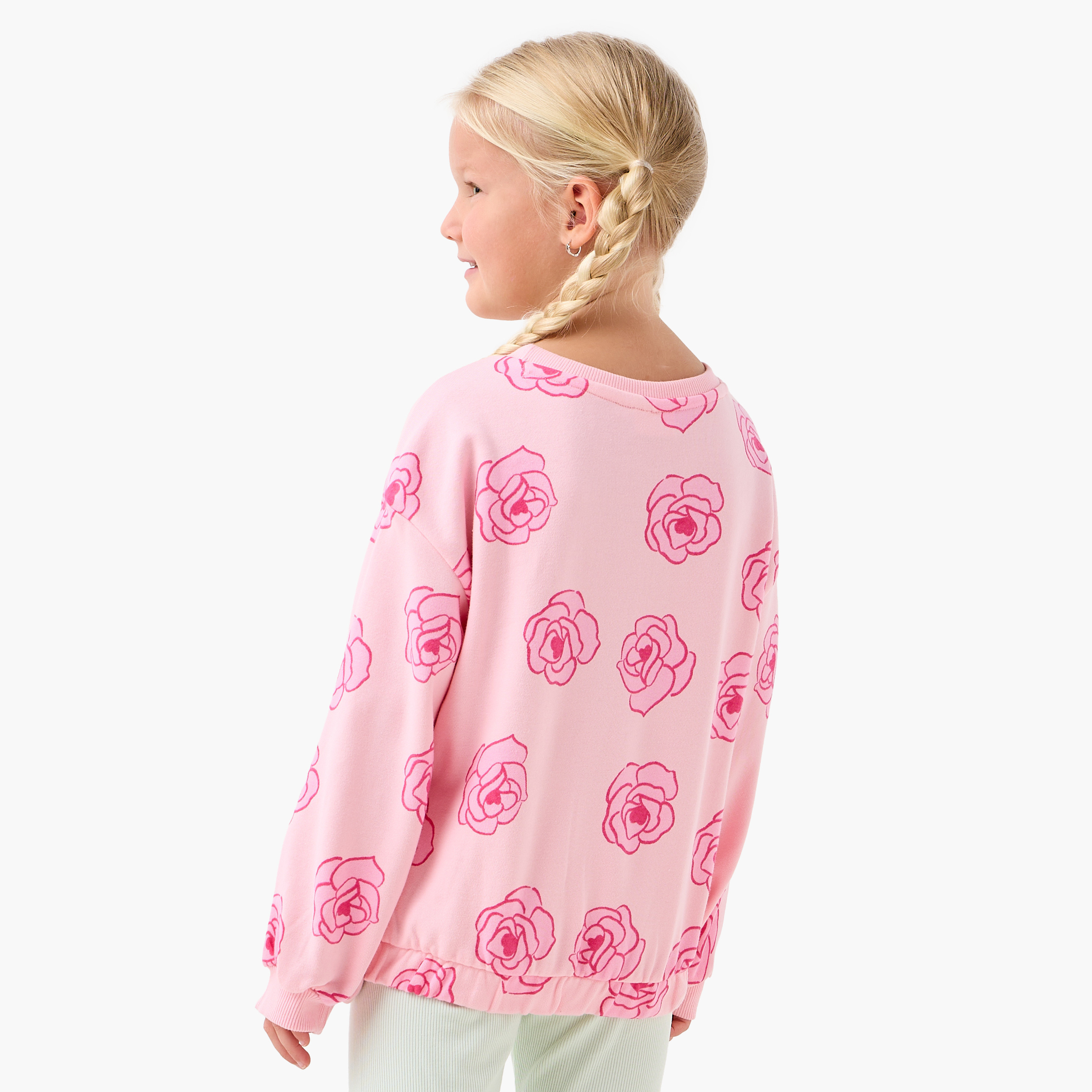 سويت شيرت بأكمام طويلة وطبعات زهرية من جونيورز-girls-clothing-sweatshirts-image-3