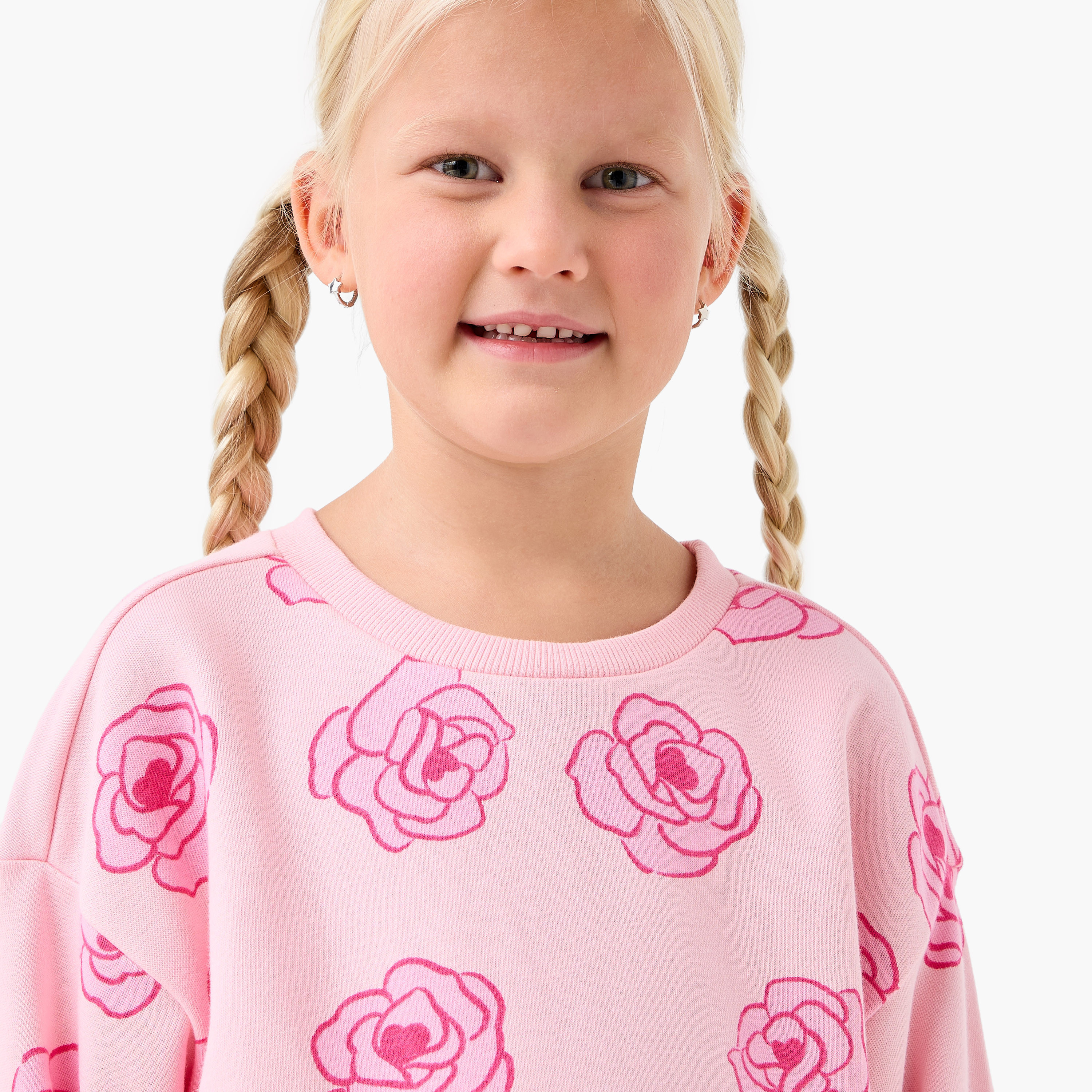 سويت شيرت بأكمام طويلة وطبعات زهرية من جونيورز-girls-clothing-sweatshirts-image-2