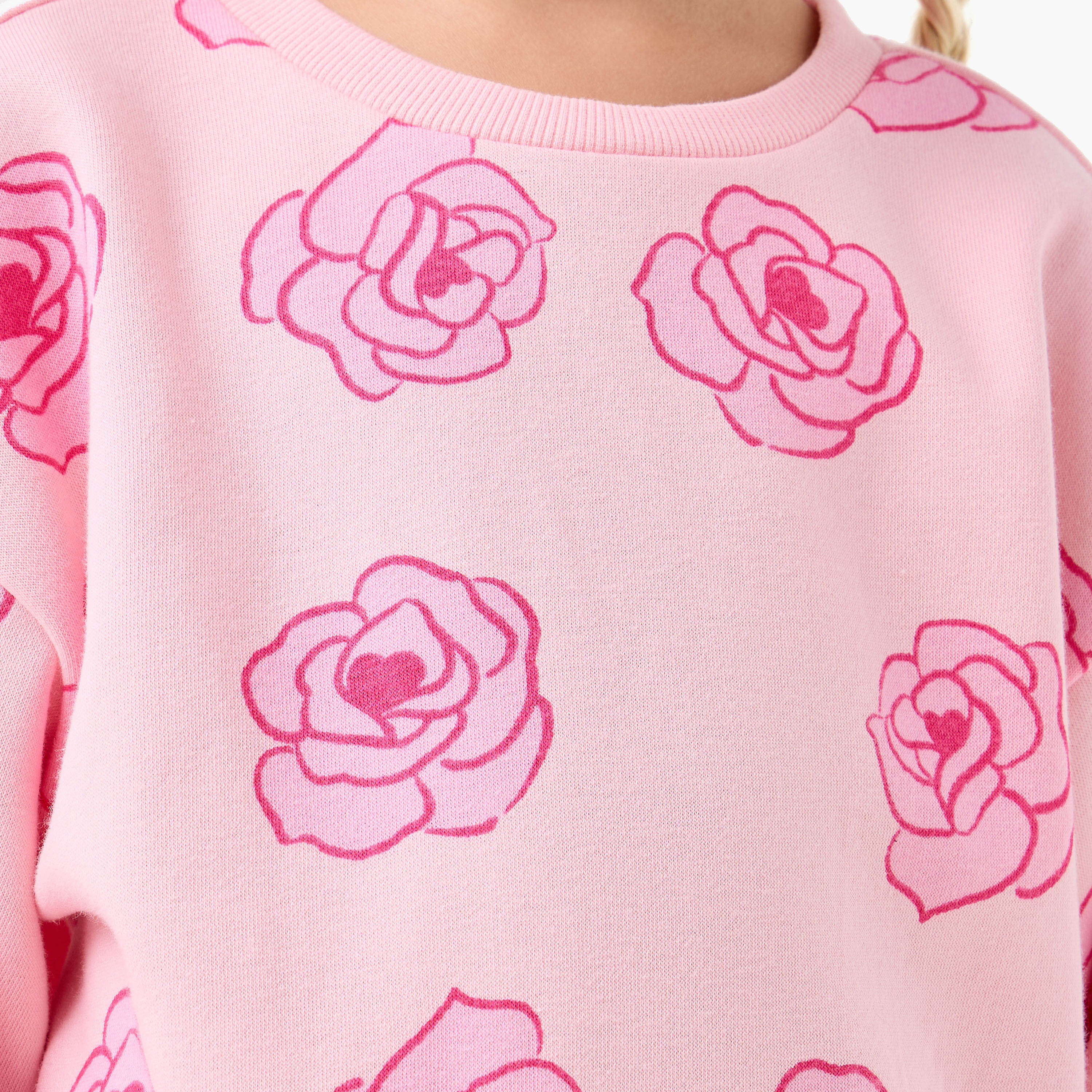 سويت شيرت بأكمام طويلة وطبعات زهرية من جونيورز-girls-clothing-sweatshirts-image-1