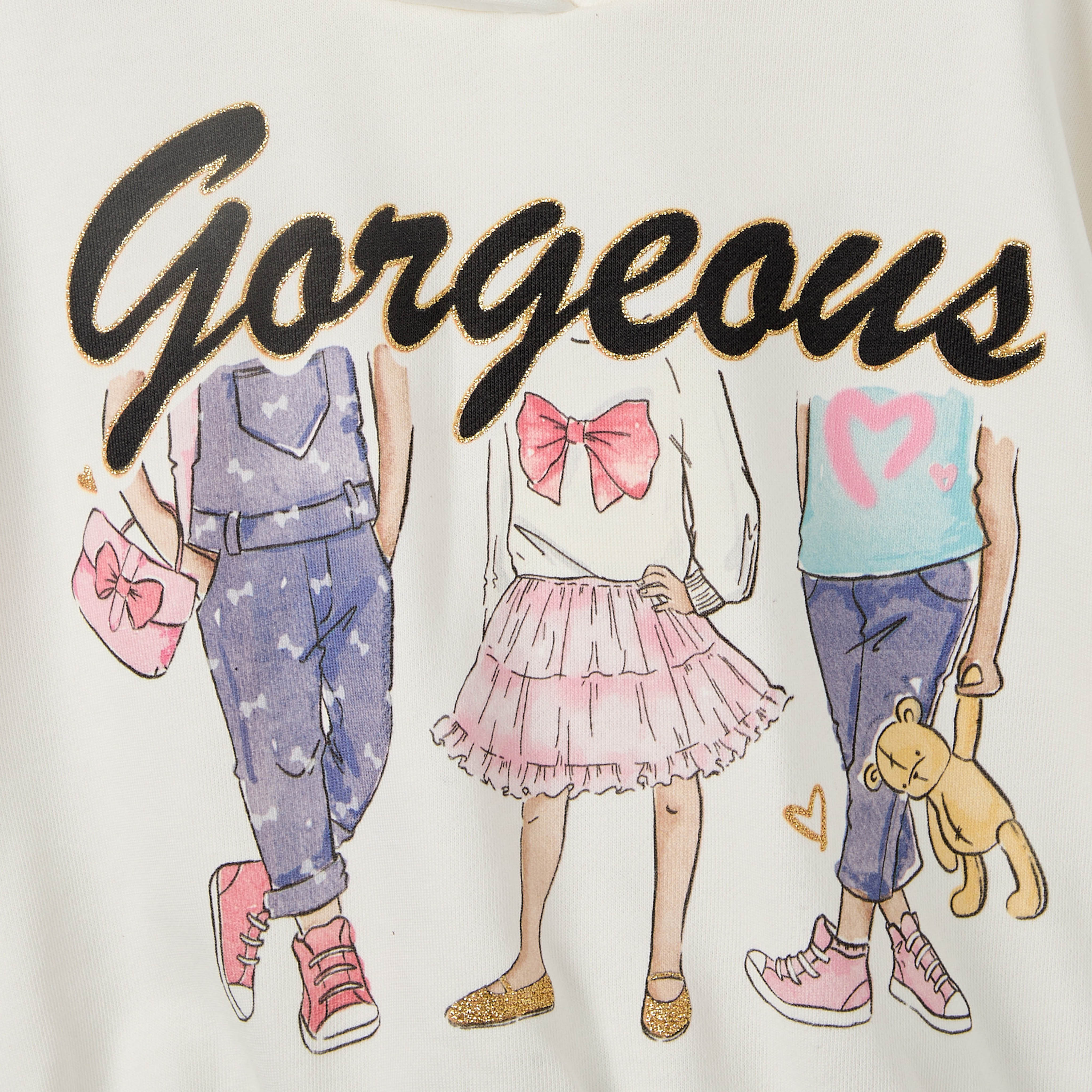 Juniors Graphic Glitter Print Sweatshirt with Long Sleeves-baby-girls-clothing-sweatshirts-image-4