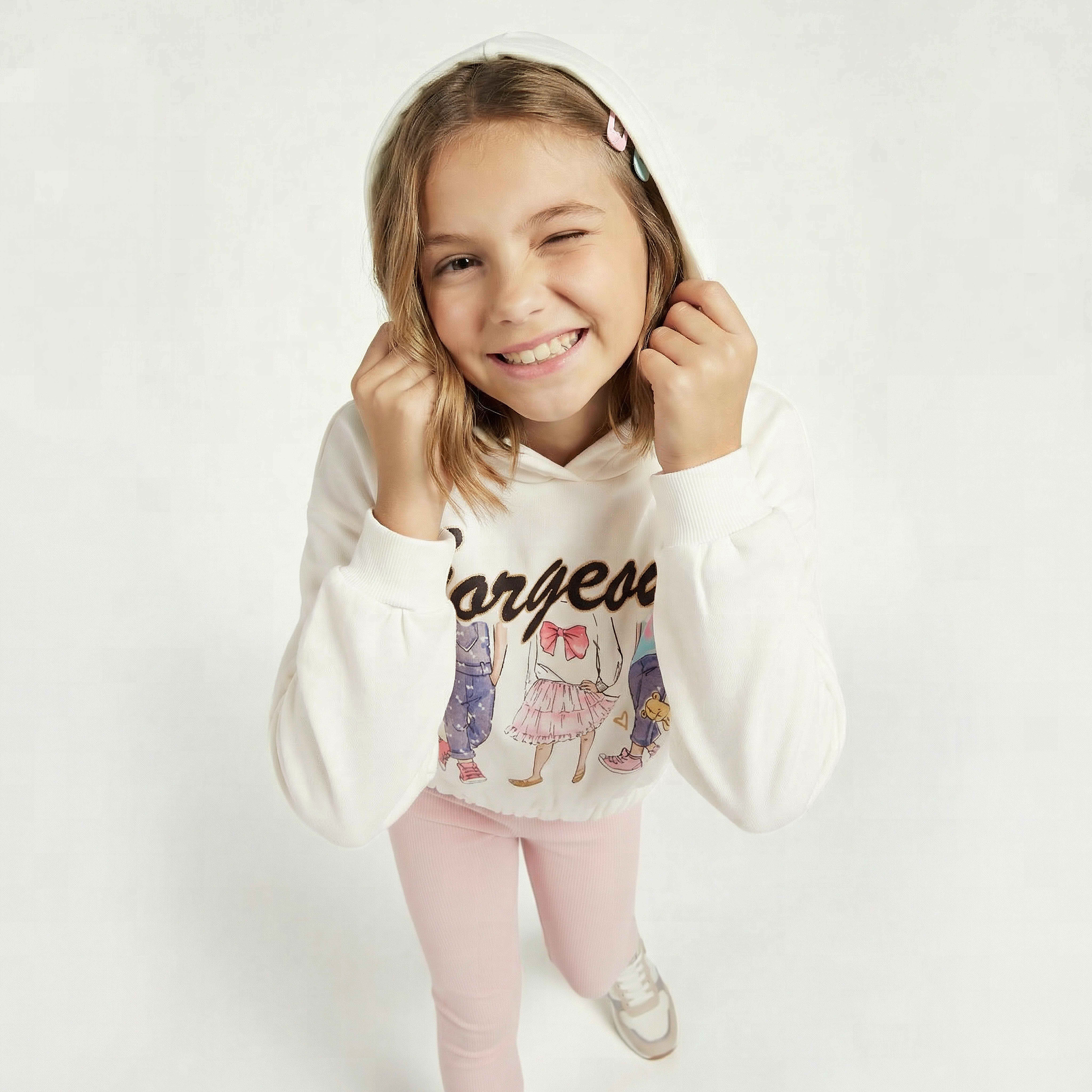 Juniors Graphic Glitter Print Sweatshirt with Long Sleeves-baby-girls-clothing-sweatshirts-image-5