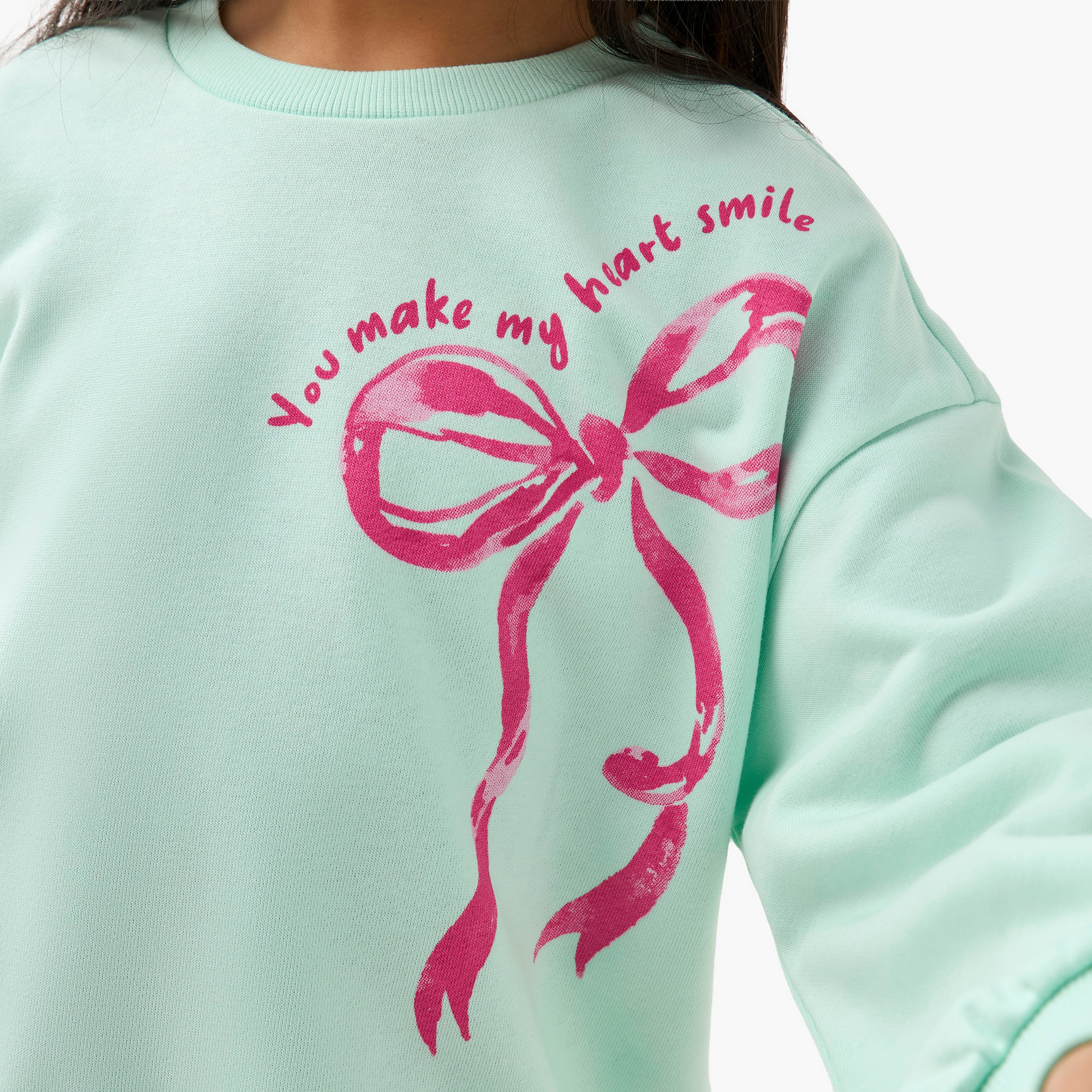 Juniors Bow Print Pullover with Long Sleeves-baby-girls-clothing-winterwear-sweatshirts-image-5